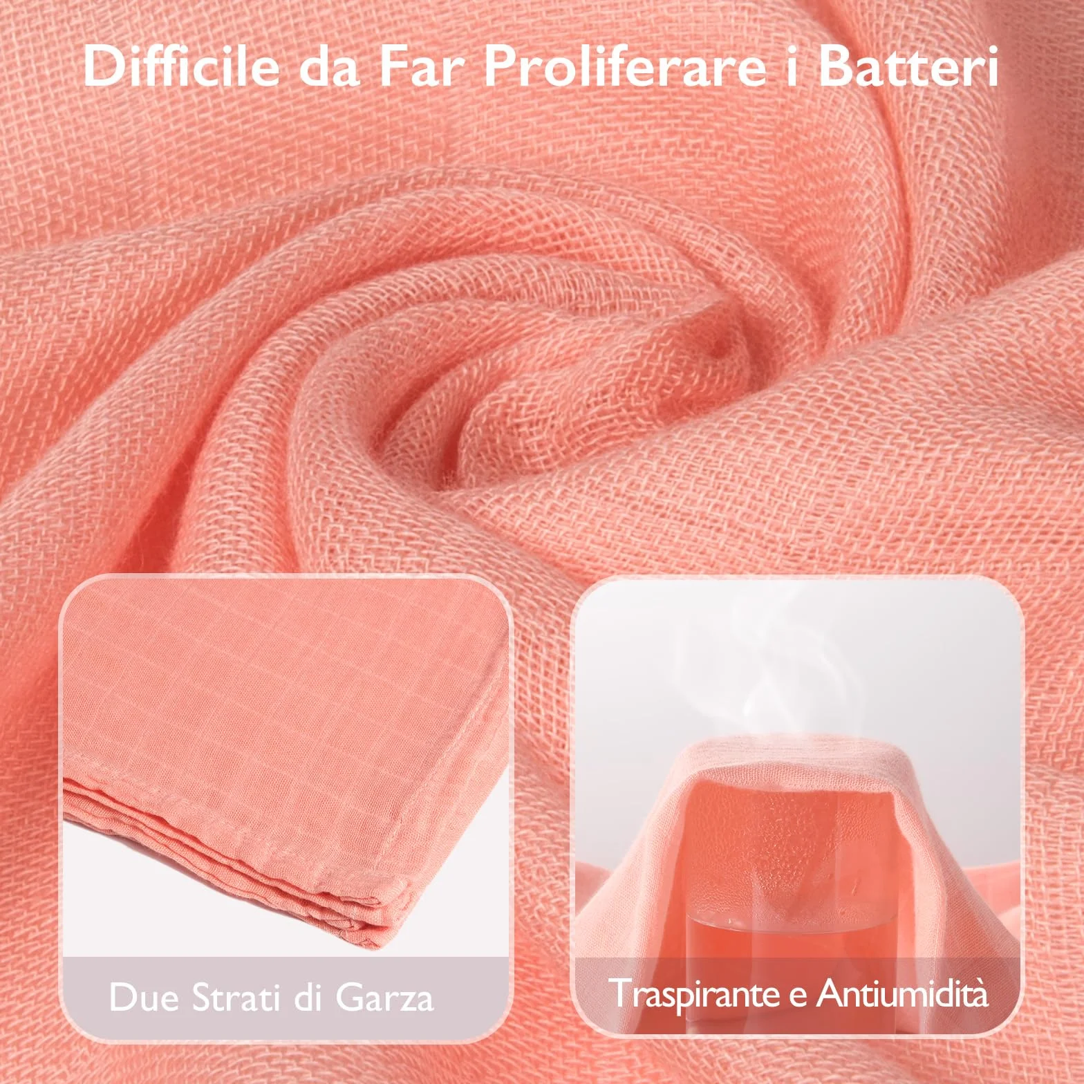 Momcozy Copertina Neonato Mussola 120x120 4 Pezzi Cotone Bambù Morbida Floreale