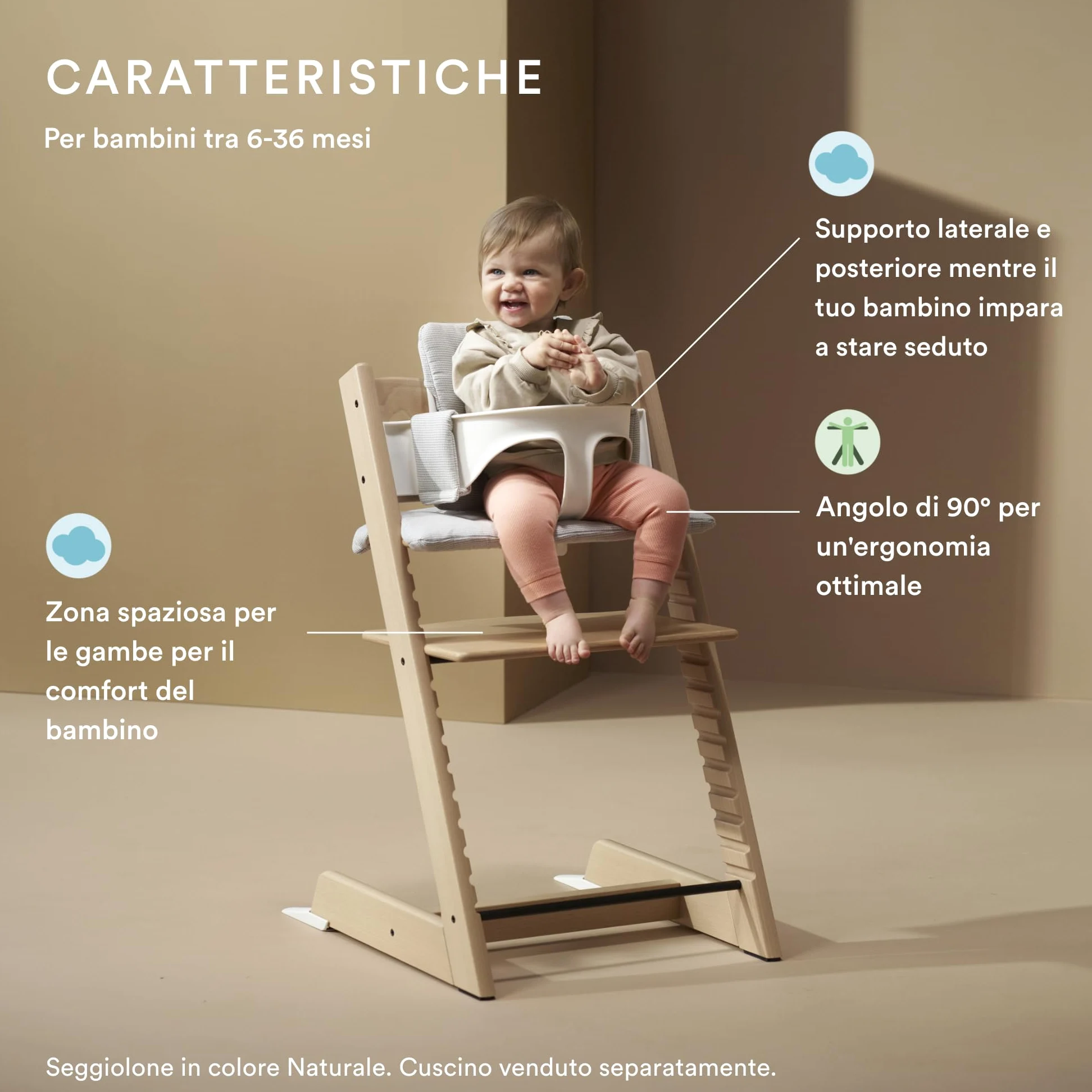 Seggiolone Stokke Tripp Trapp (Glacier Green) Con Vassoio (Bianco) - Include Sedia, Baby Set 2 per Bambini Da 6 a 36 Mesi - Regolabile e Facile Da Pulire