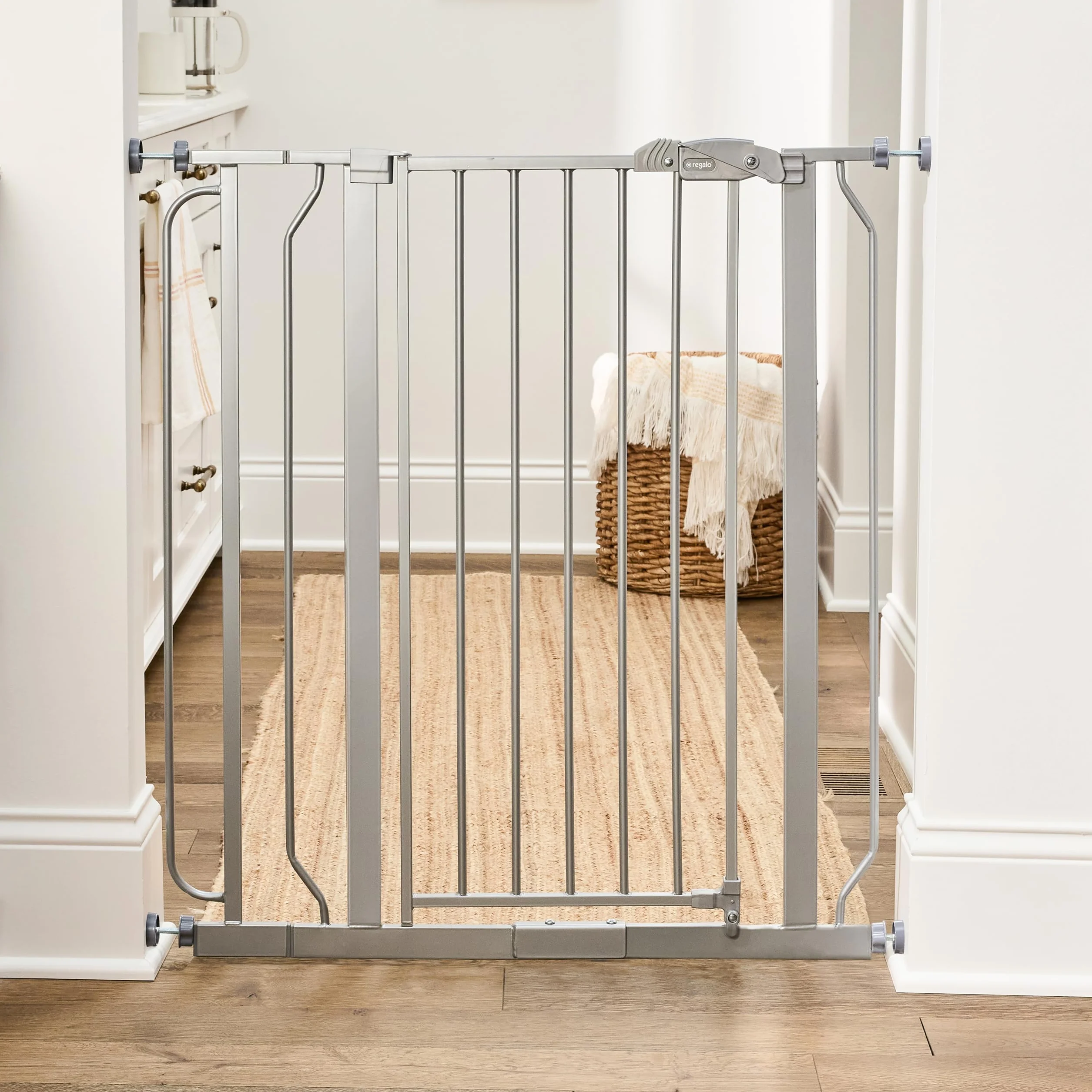 Regalo Safety 91.4cm Extra Tall Baby Gate for Doorways, Fits Openings 73.6-90cm, Pressure Mounted