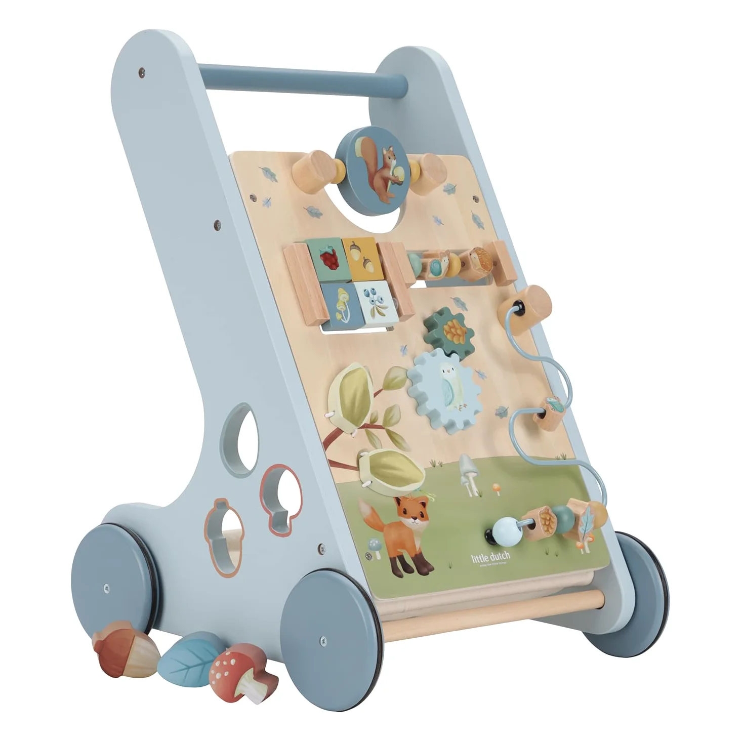 Little Dutch 7232 - Carrello in legno FSC Activity - Forest Friends blu