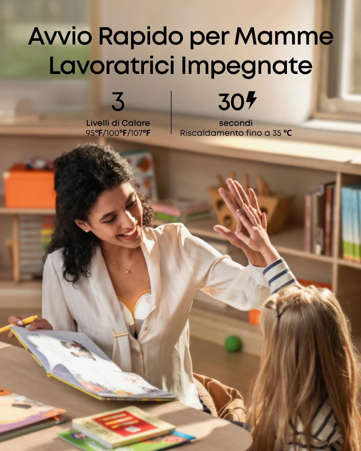 Eufy Security E20 Tiralatte Indossabile Riscaldato con 3 livelli HeatFlow™, aspirazione professionale, mani libere, controllo app, anti-perdite, silenzioso e compatto per uso col reggiseno