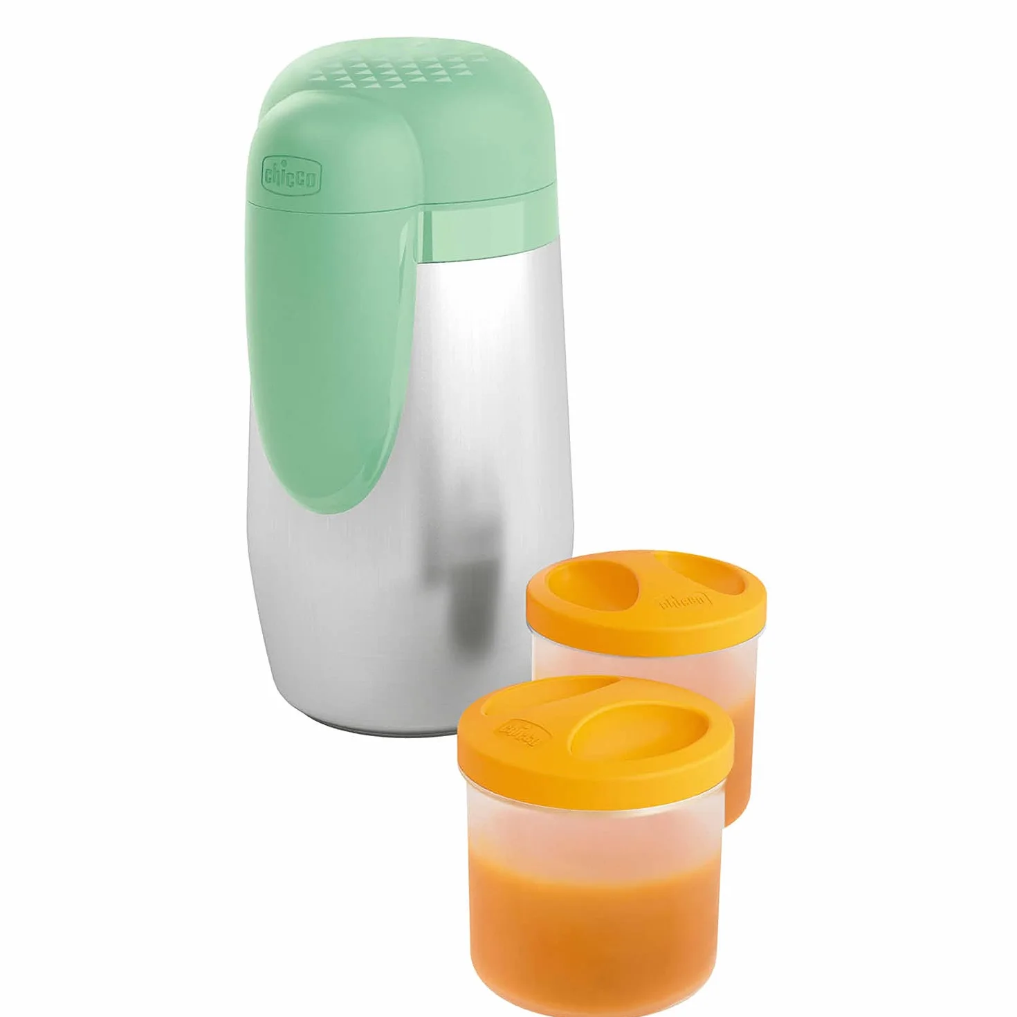 Chicco Portapappa Termico In Acciaio Inossidabile 250 ml Thermos Neonati Verde