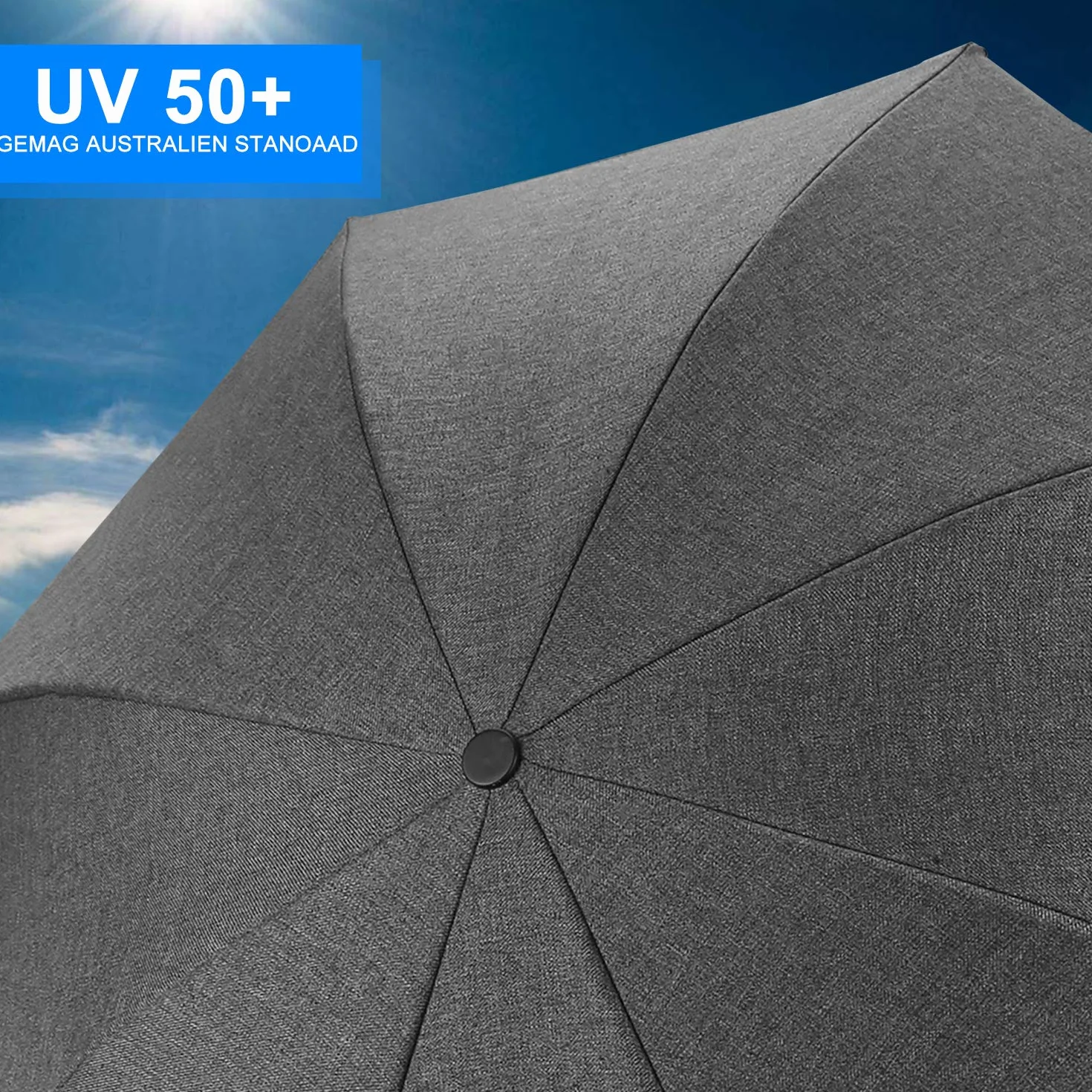 Parasole Universale per Passeggino 73cm Anti UV 50+ Grigio