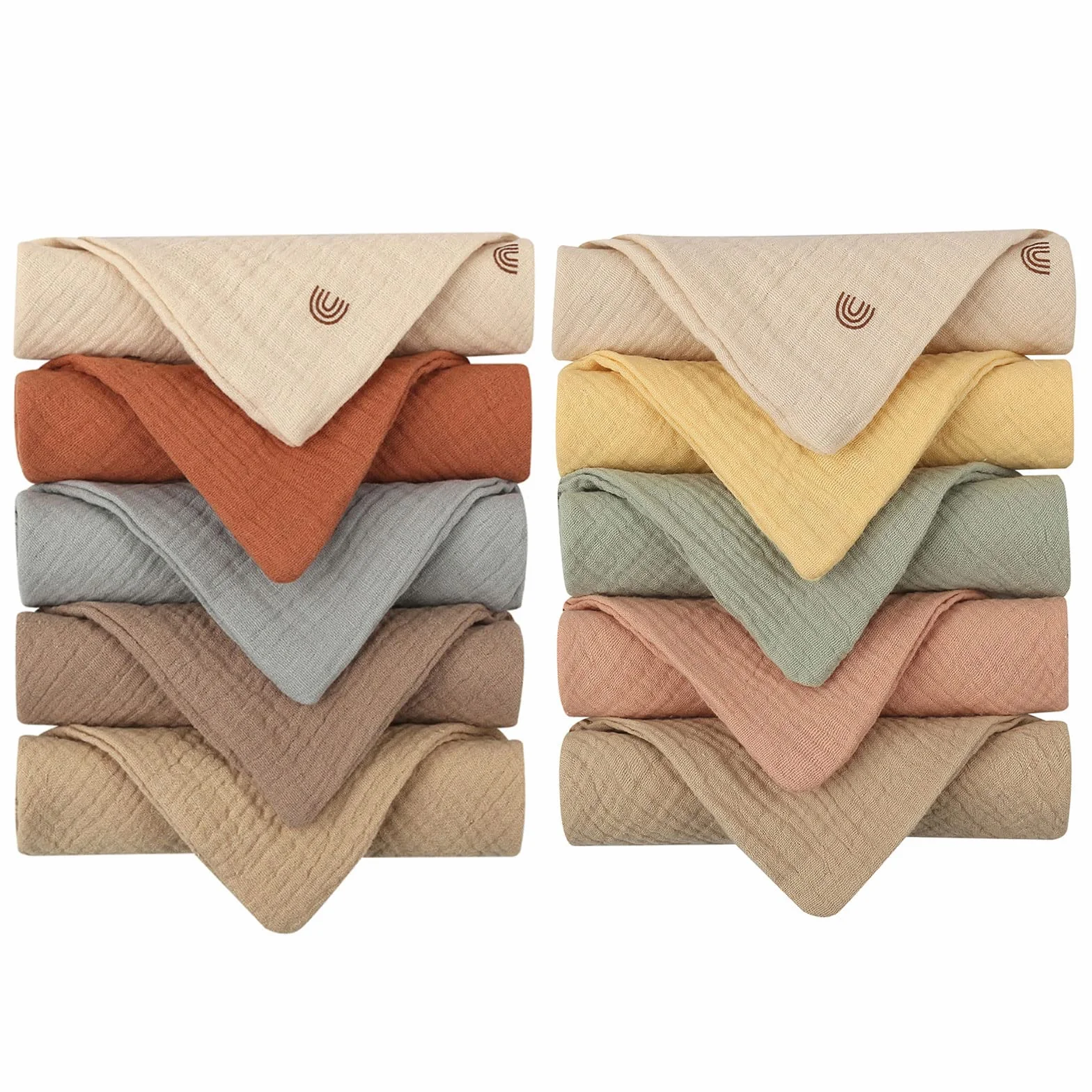 Reyloep Baby Musselin Tücher 10 Pezzi 23 x 23 cm Baumwolle Super Soft