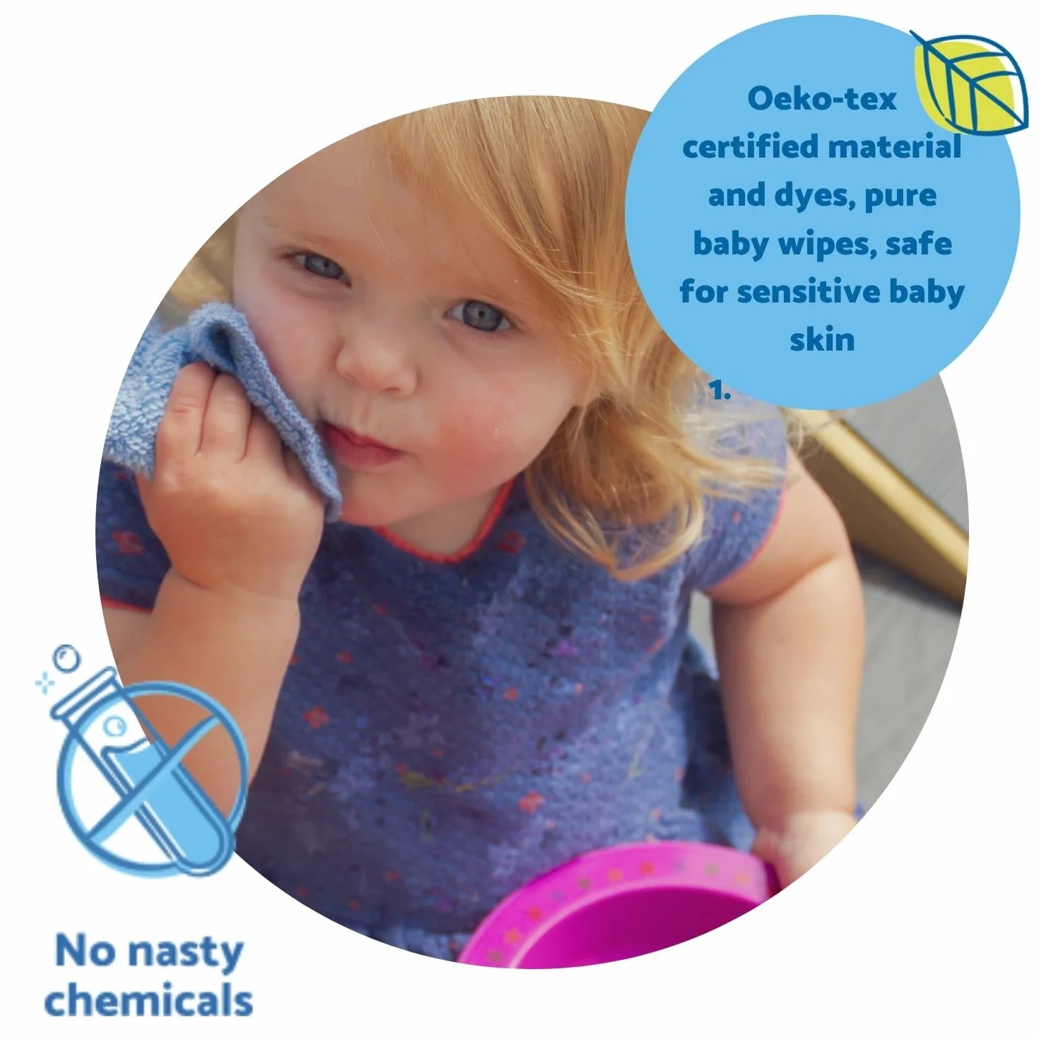 Cheeky Wipes Confezione da 25 salviette per neonati in spugna di cotone arcobaleno