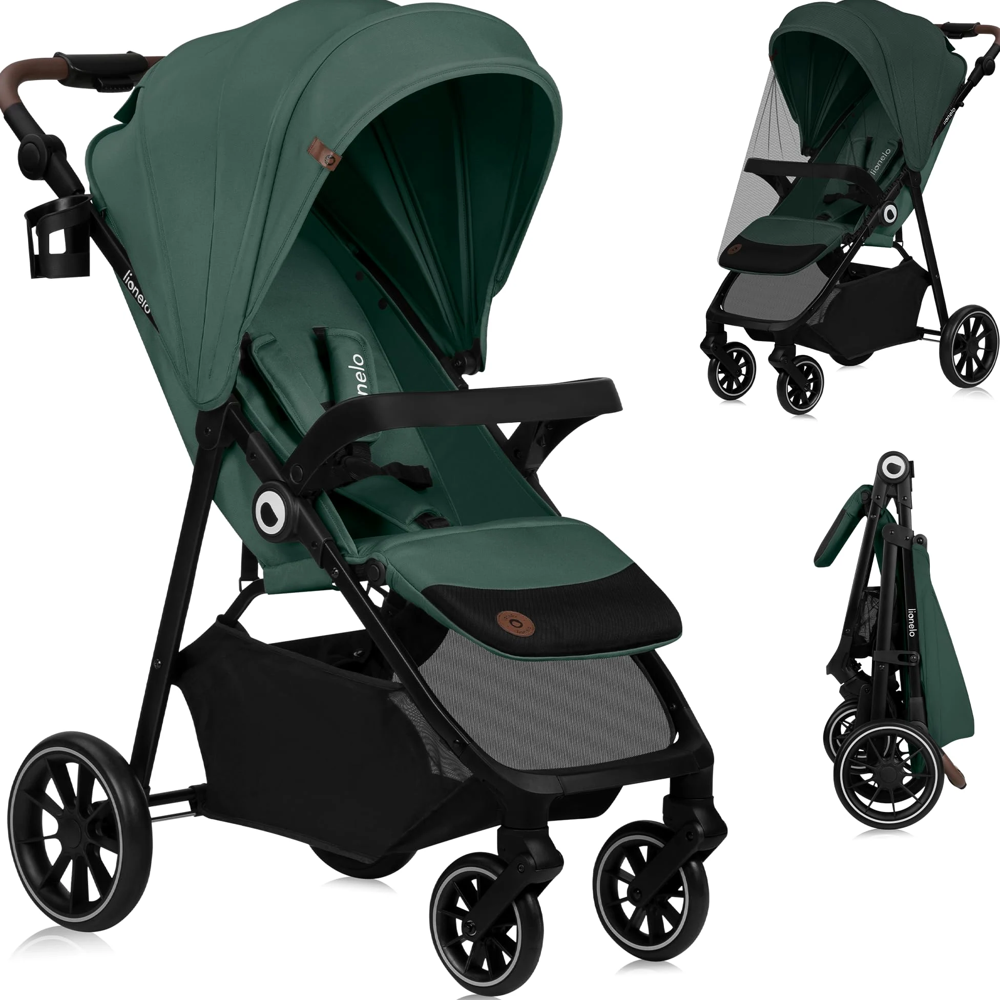 LIONELO EMMA ONE Passeggino laggero per Bambini fino a 22 kg, Compatti con Posizione nanna, Ruote Piroettanti 360° e Assorbimento, Pieghevole Veloce, Schienale e Poggiapiedi Regolabili Tettuccio XXL