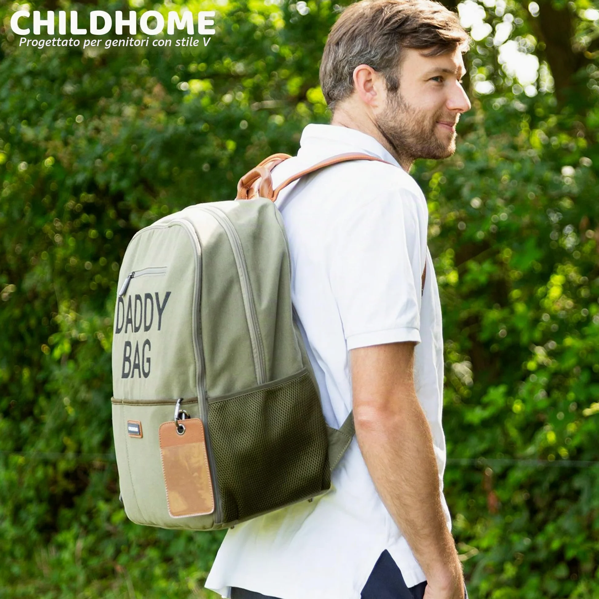 Childhome Zaino fasciatoio Daddy Bag, cachi