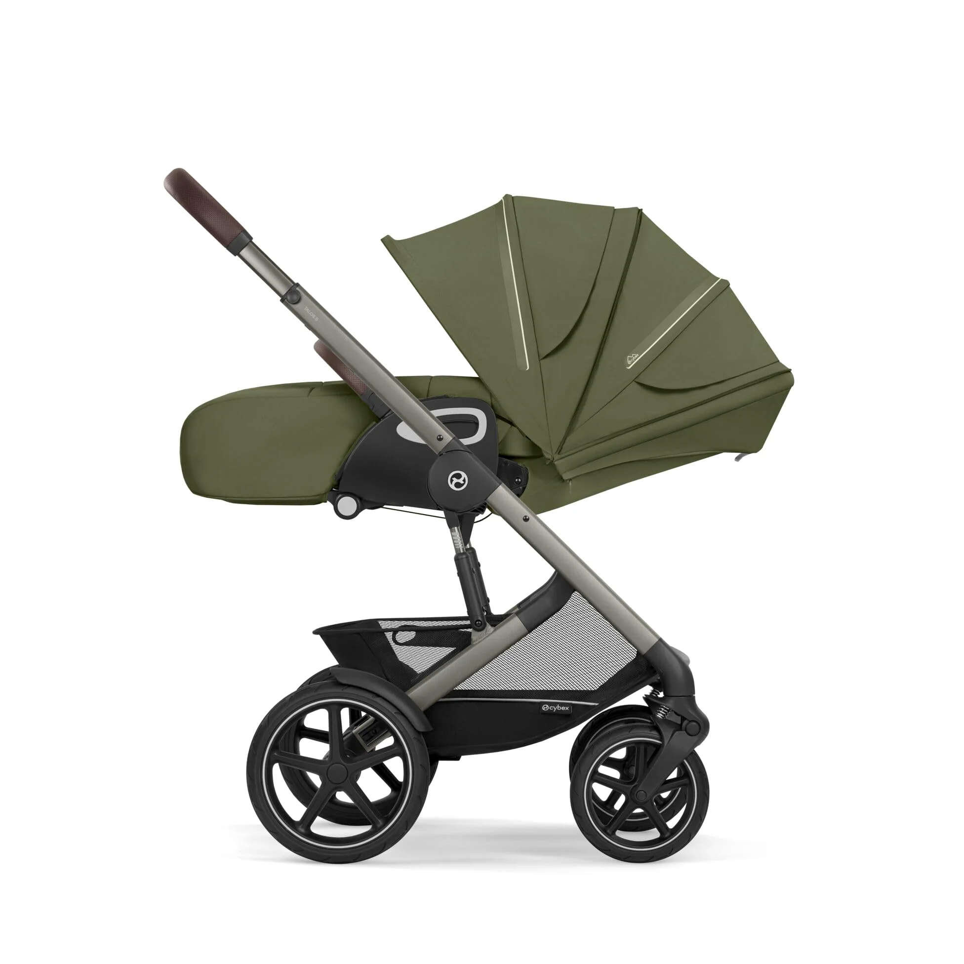 CYBEX Gold TALOS S LUX Passeggino, Dalla Nascita Fino a 22 kg (Circa 4 Anni), Con Sospensioni Fuoristrada, Maniglione Regolabile e Posizione Reclinabile Ergonomica, Moss Green