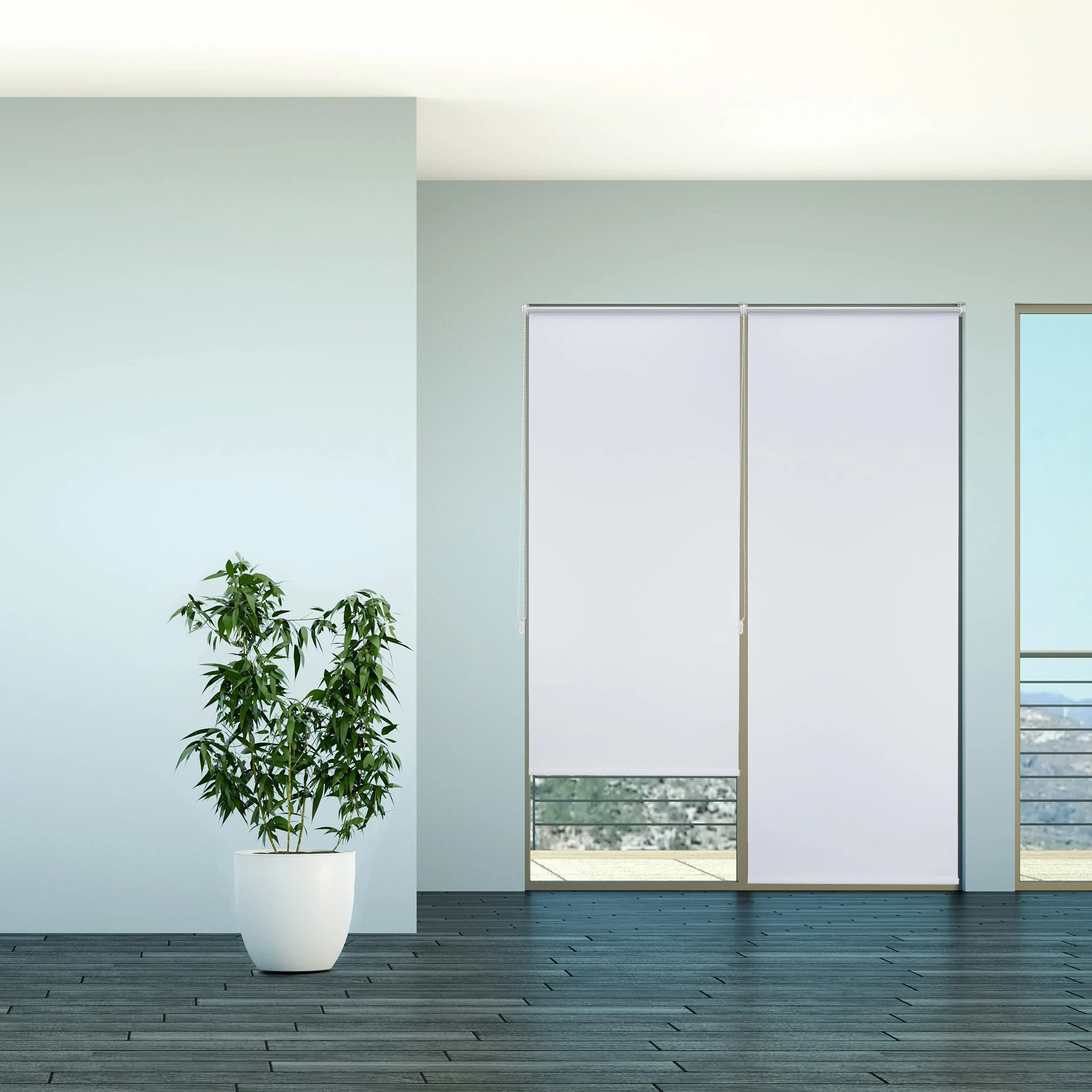 Relaxdays Tenda a Rullo Oscurante Termica Isolante Adesiva 60x160 cm Bianca