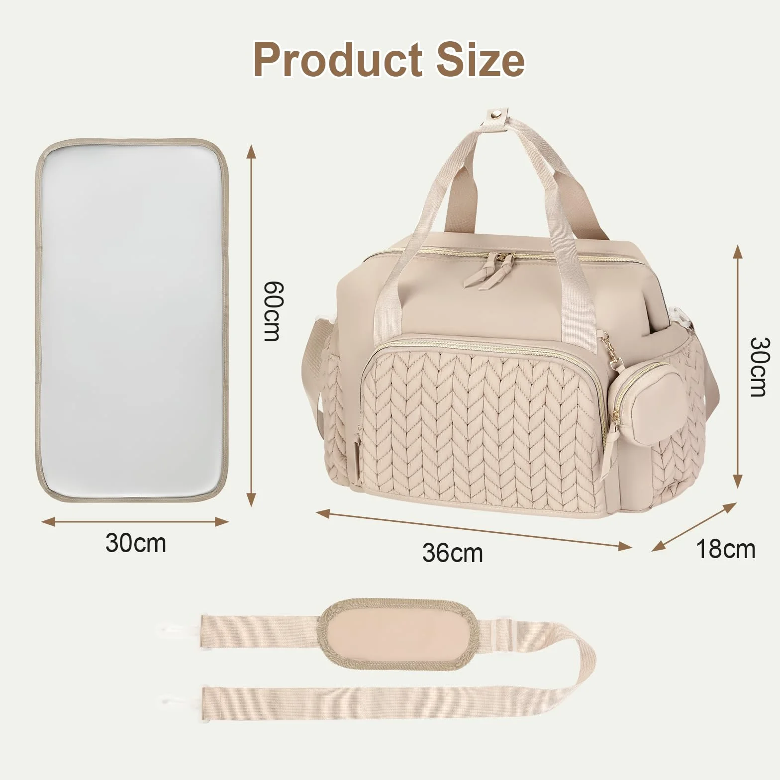 Cozary Borsa Fasciatoio Neonato 16 Tasche Scomparti Termici per Biberon Multifunzionale Tracolla Viaggio