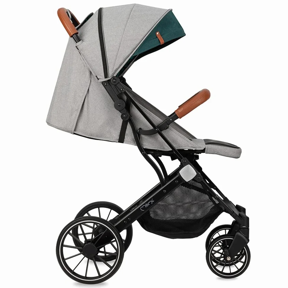 Passeggino MoMi ESTELLE DAKAR a partire da 6 mesi (fino a 22 kg), pieghevole con cintura di sicurezza a 5 punti, cestino porta spesa e funzione di apertura, manico telescopico per il traino