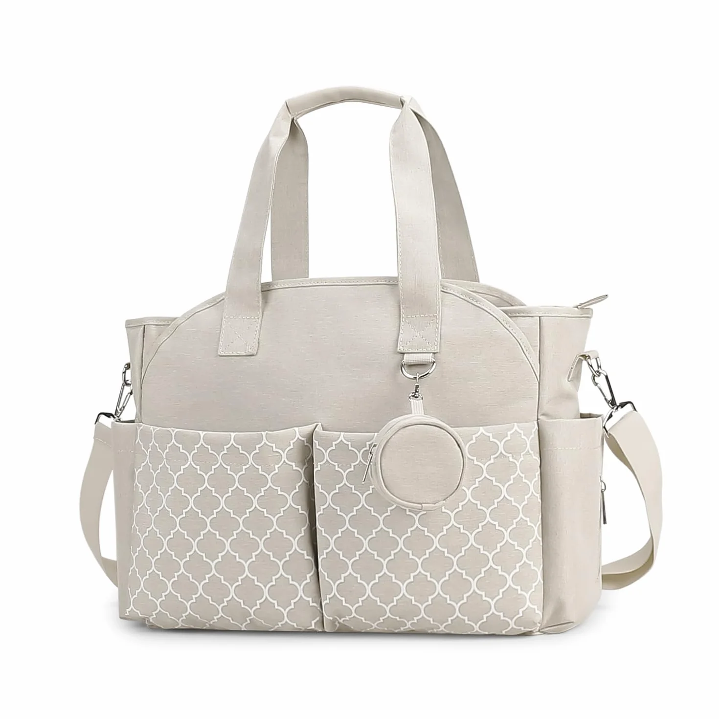 Borsa per pannolini con fasciatoio multifunzione Beige tracolla regolabile