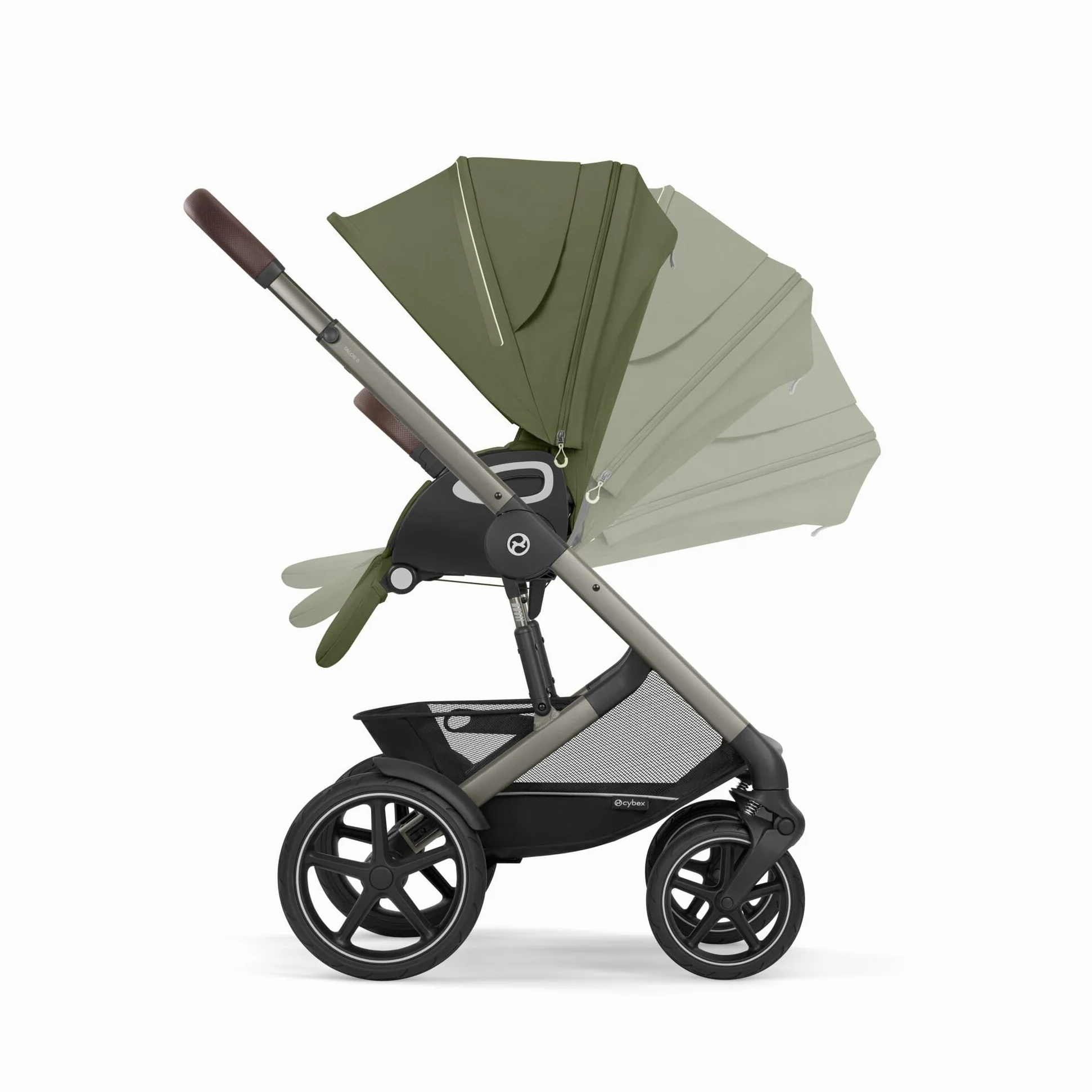 CYBEX Gold TALOS S LUX Passeggino, Dalla Nascita Fino a 22 kg (Circa 4 Anni), Con Sospensioni Fuoristrada, Maniglione Regolabile e Posizione Reclinabile Ergonomica, Moss Green