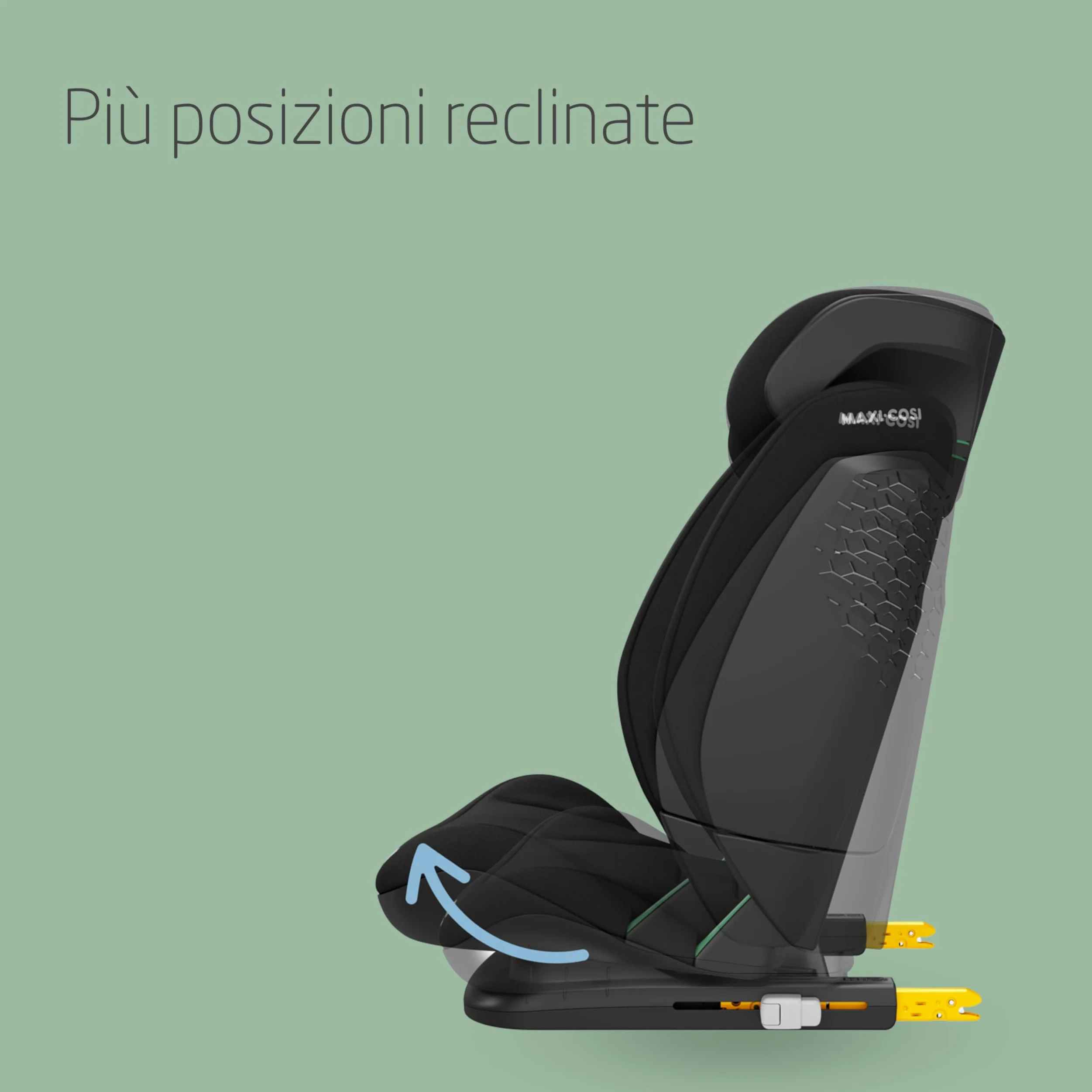 Maxi-Cosi RodiFix S Comfort i-Size, Tessuti Traspiranti, Seggiolino Auto ISOFIX Reclinabile 3 Posizioni, 3,5-12 Anni (100-150 cm), Regolabile in Altezza/Larghezza, G-CELL, AirProtect, Authentic Black