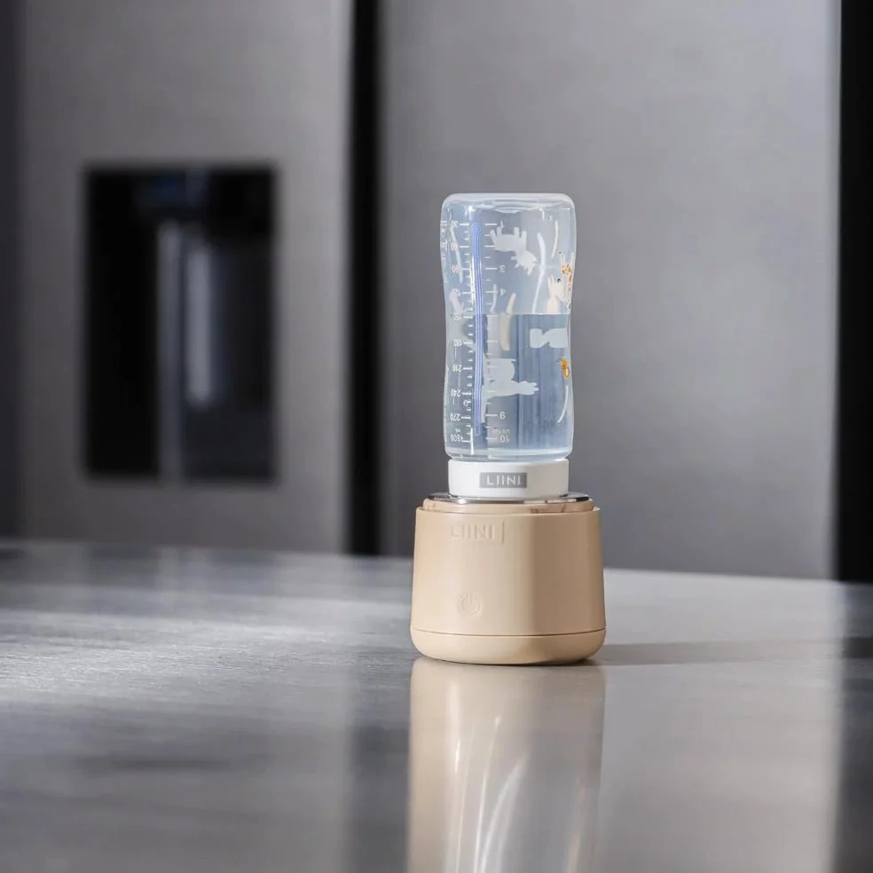 LIINI 4.0 PRO scaldabiberon con batteria, 75 W, beige - IP66 resistente alla polvere e ai getti d'acqua, 4 livelli 37/40/45/50°C, batteria 15.000 mAh, in viaggio e a casa, cavo in alluminio USB-C da