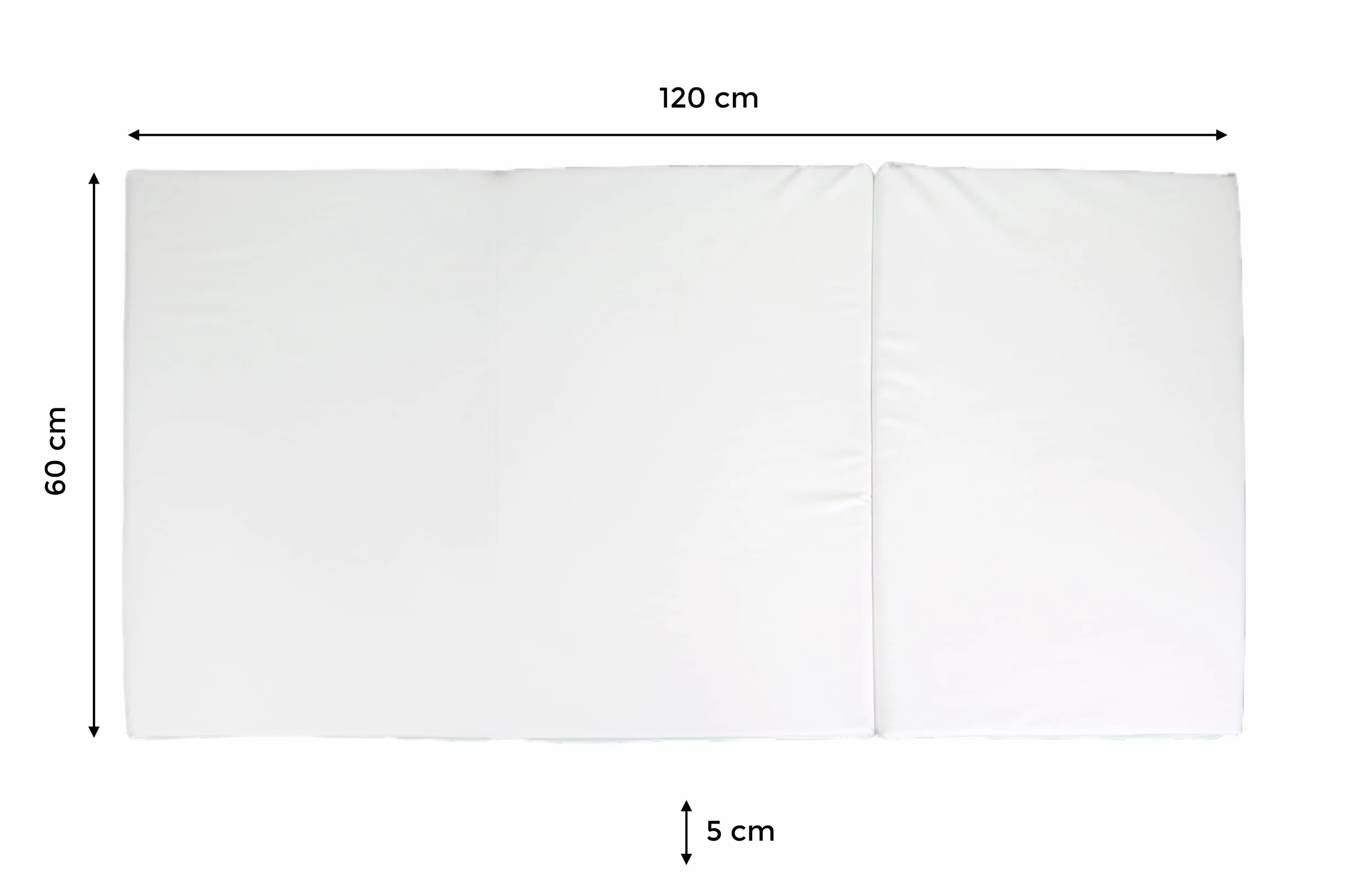 Materasso Pieghevole per Bambini GHIOCUSCINI 120x60 cm Altezza 5 cm Cotone Bianco Lavabile Waterfoam Made in Italy EN16890:2017
