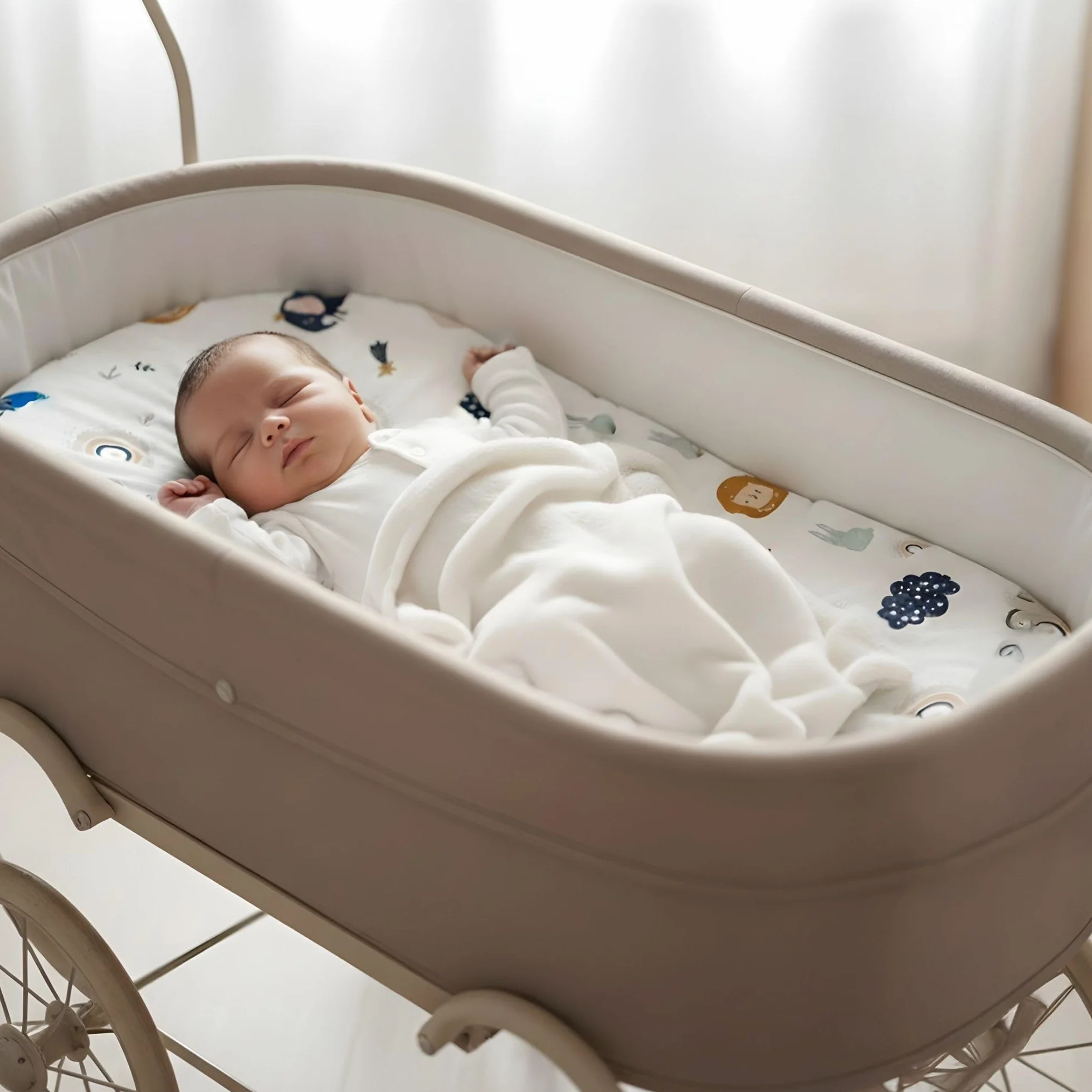 Lenzuola con Angoli per Passeggino Set di 3: 35x75 cm - 2 Lenzuola + 1 Coprimaterasso Impermeabile