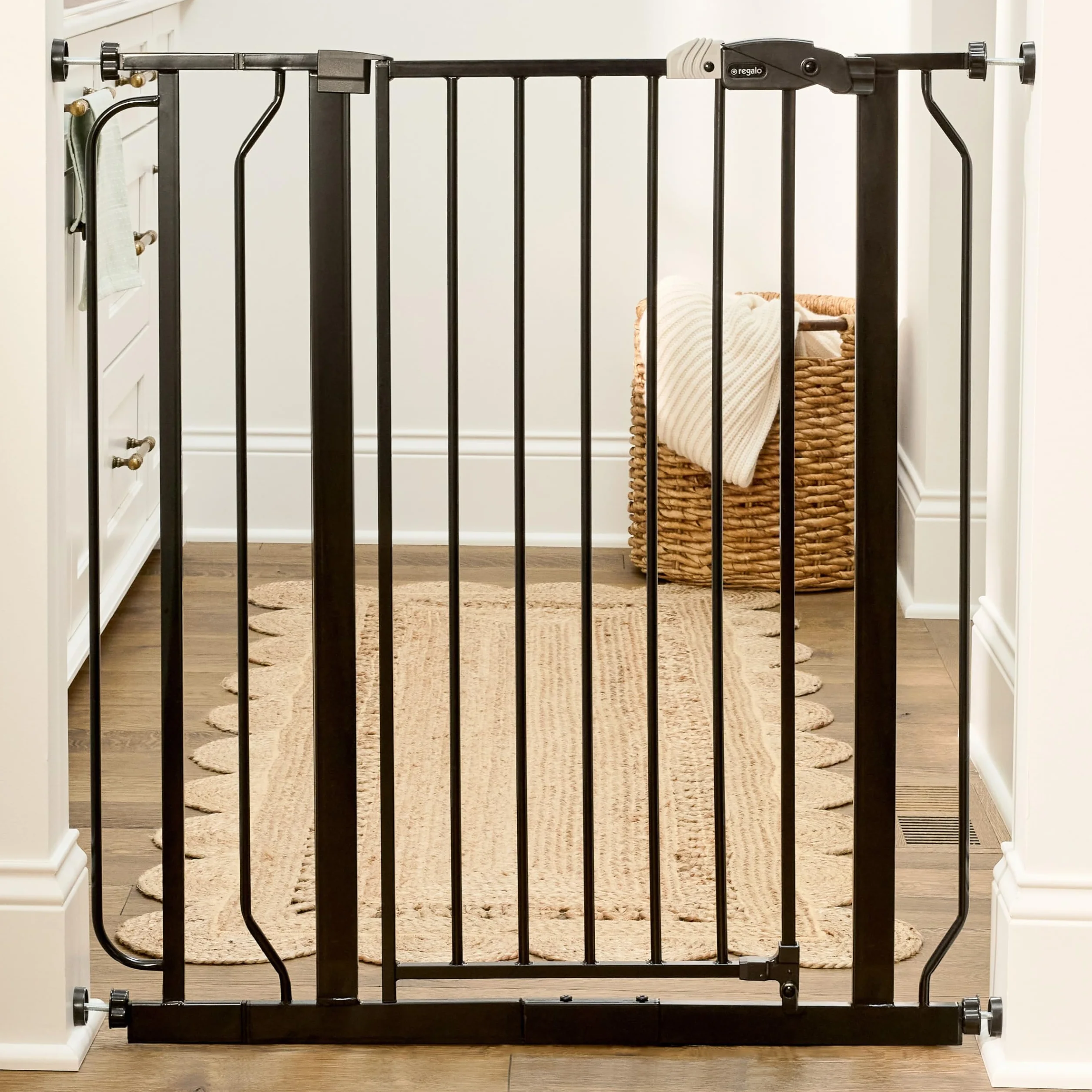 Regalo Safety 91.4cm Extra Tall Baby Gate for Doorways, Fits Openings 73.6-90cm, Pressure Mounted