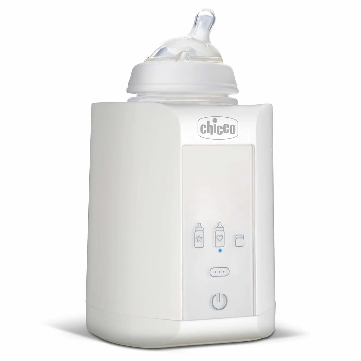 Chicco Scaldabiberon Neonato E Scalda Pappa, Con Tre Programmi, Spegnimento Automatico dopo un'ora, Mantiene il calore fino a un'ora, Bianco, ‎14 x 14 x 17.5 cm; 481 grammi