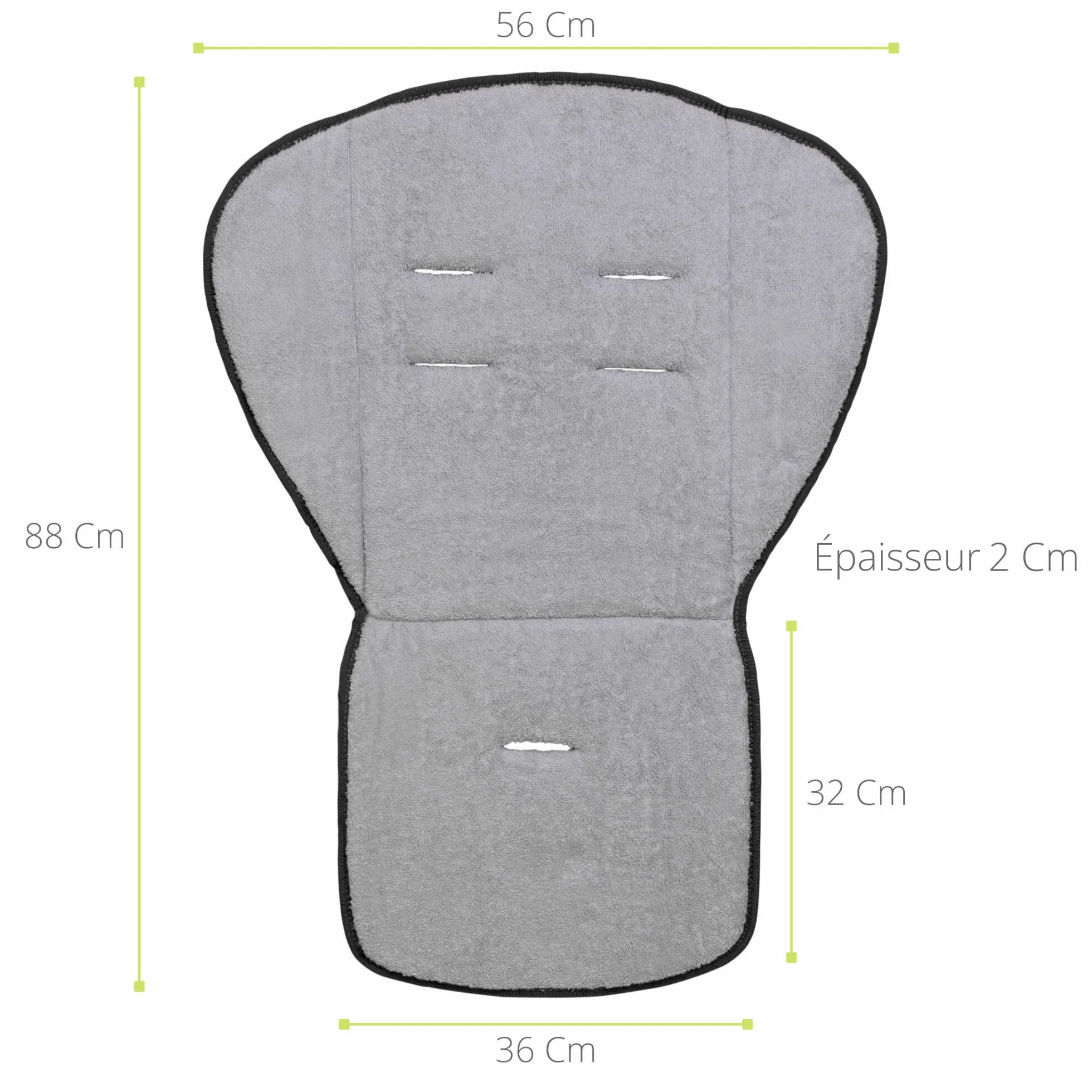 Babysanity® Morbido Riduttore Copri Passeggino Universale Materassino Neonato Soffice Imbottitura Rivestimento Spugna Di Cotone 100% Bordatura Copertura Laterale - Made in Italy - (Nero)
