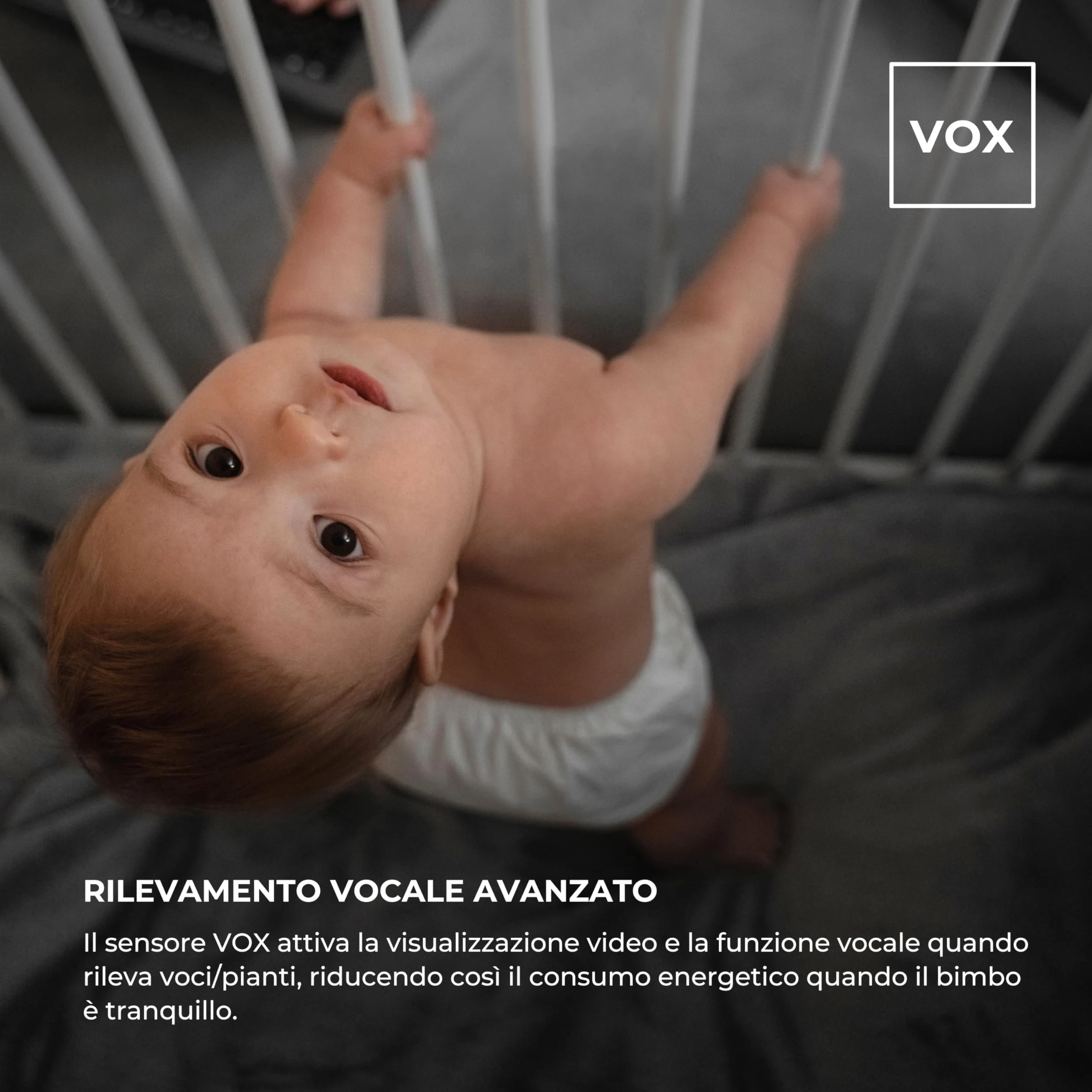 Nuvita 3045 Videovoice - Baby Monitor Video Wireless a 360° con telecamera direzionabile a distanza, SMART VOX, Visione Notturna e Ninne Nanne