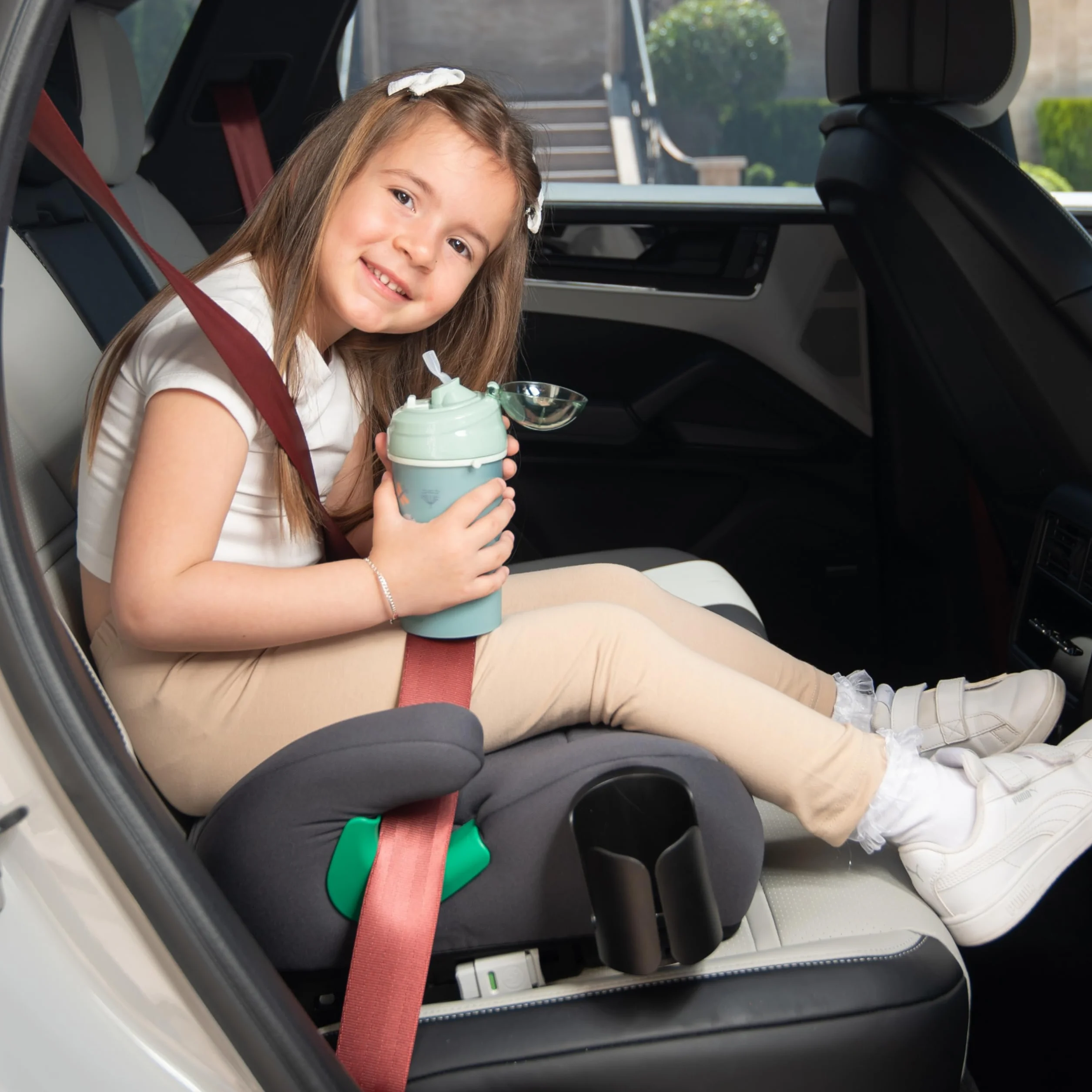 KikkaBoo Rialzo Auto Bambini ISOFIX i-POP i-Size 125-150 cm Seggiolino Auto 22-36 kg Gruppo 3 Grigio