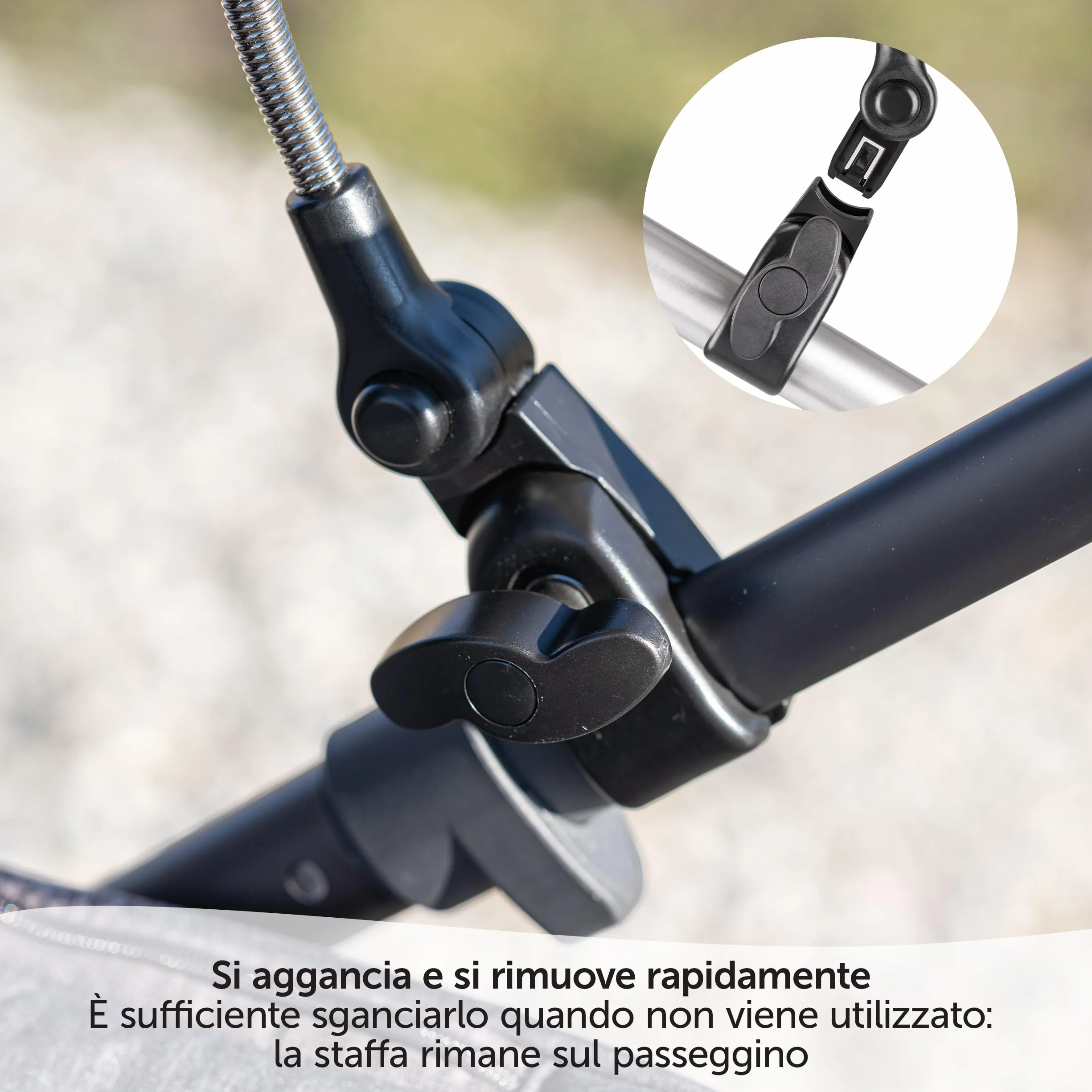 Zamboo Ombrellino Passeggino Universale Anti UV 50+ 73cm Flessibile Telaio Rotondo Ovale