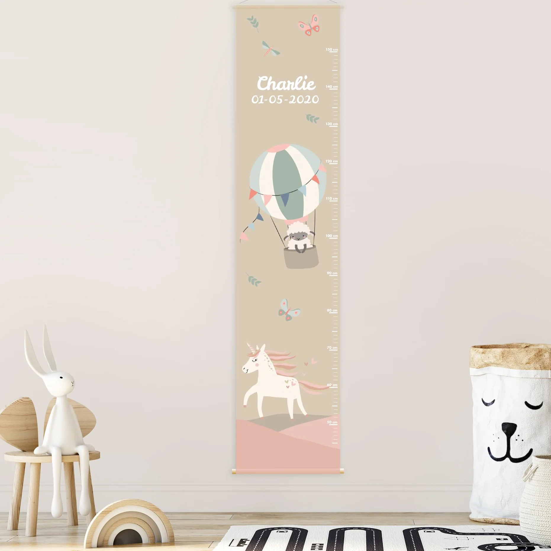 Personalizzato Metro Crescita Bimbi Nome Data Nascita 129x28 cm Stellasticker