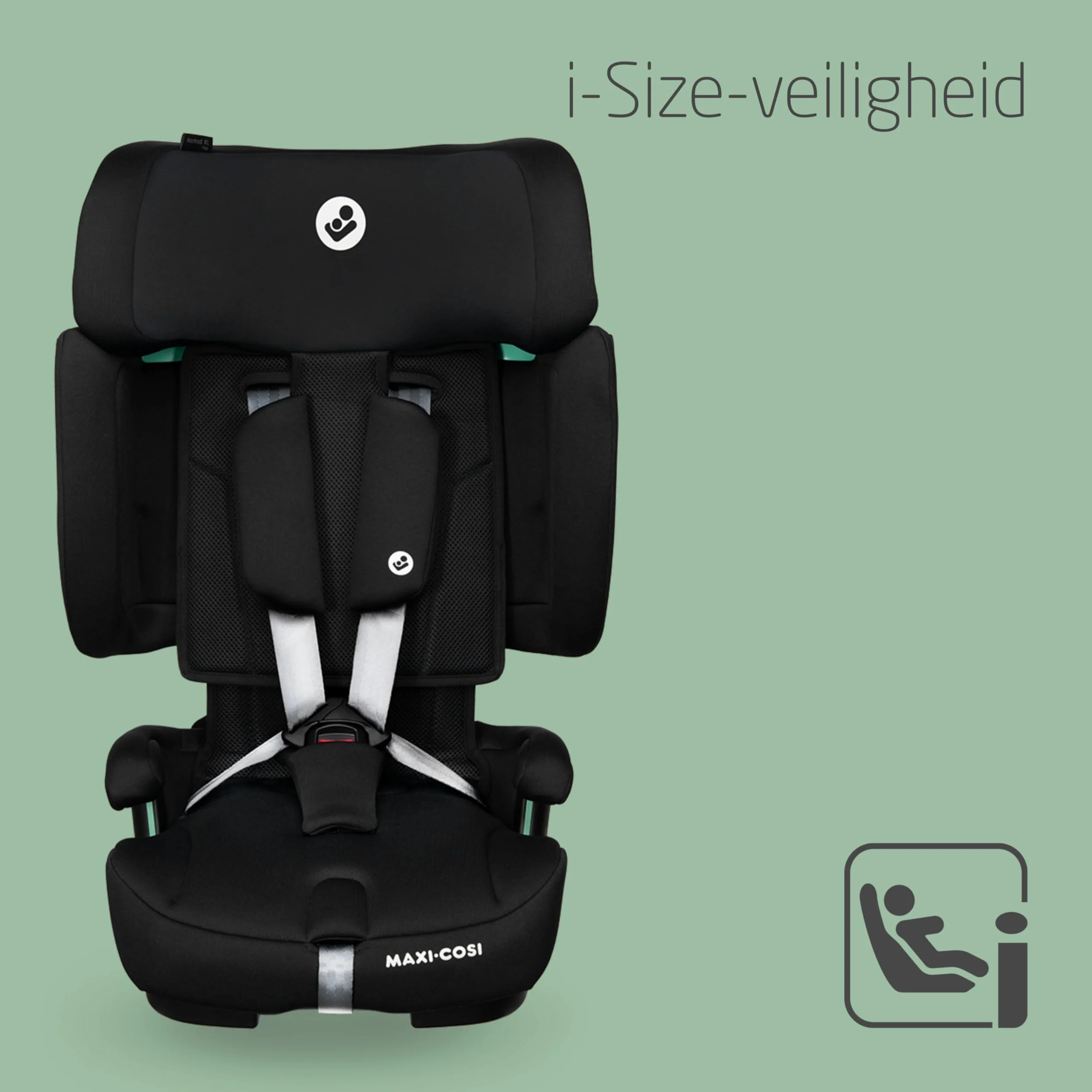 Maxi-Cosi Nomad XL Plus, Seggiolino Auto 9-36 kg Evolutivo, 15 Mesi-12 Anni, 76-150 cm, Seggiolino Auto Pieghevole, Ultracompatto e Leggero, Protezione Impatti Laterali G-CELL, Borsa, Authentic Black