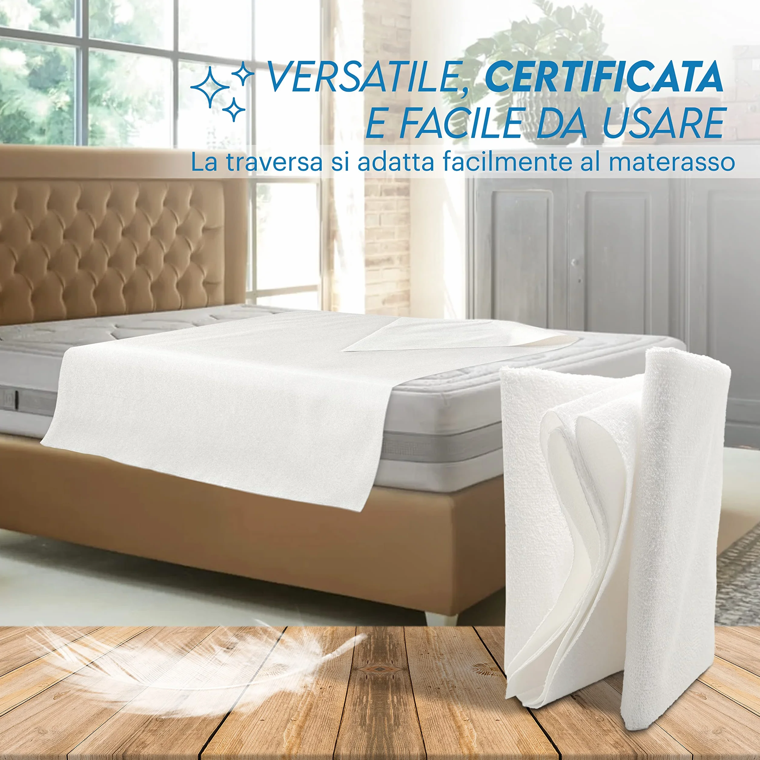Traversa Impermeabile Matrimoniale Universale per Materassi 100x240 cm OEKO-TEX