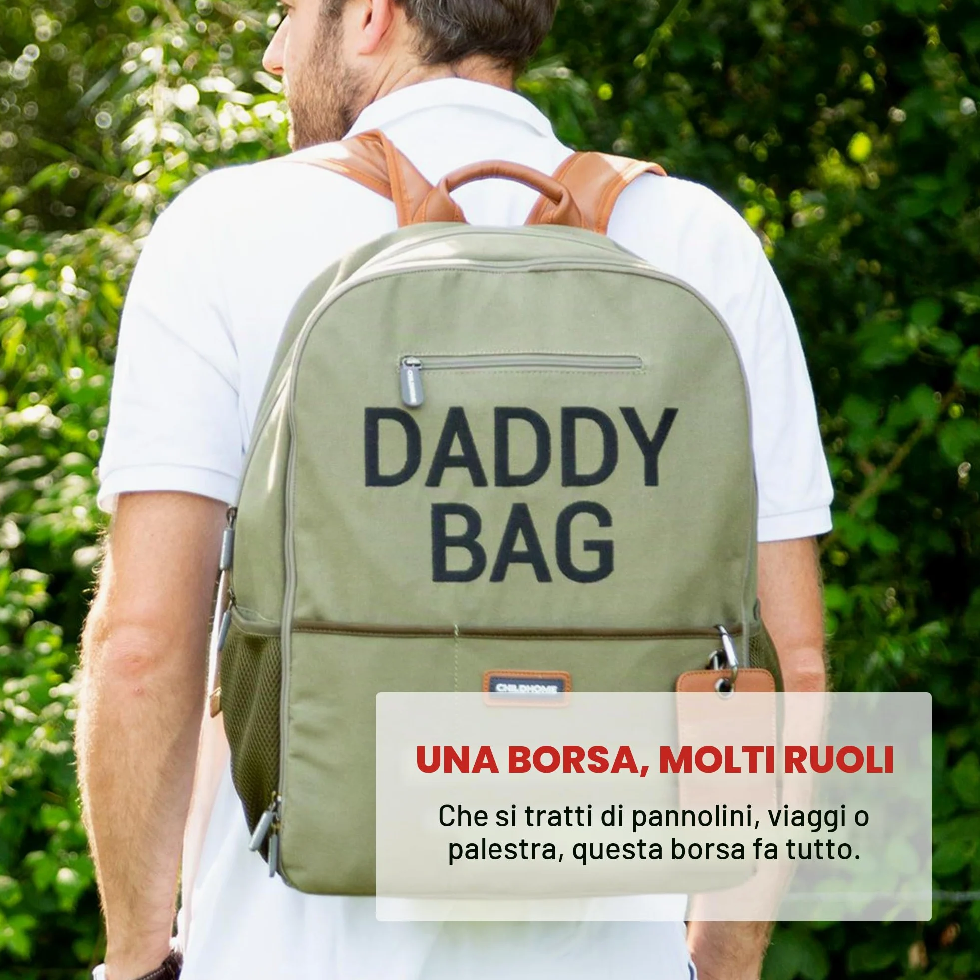 Childhome Zaino fasciatoio Daddy Bag, cachi