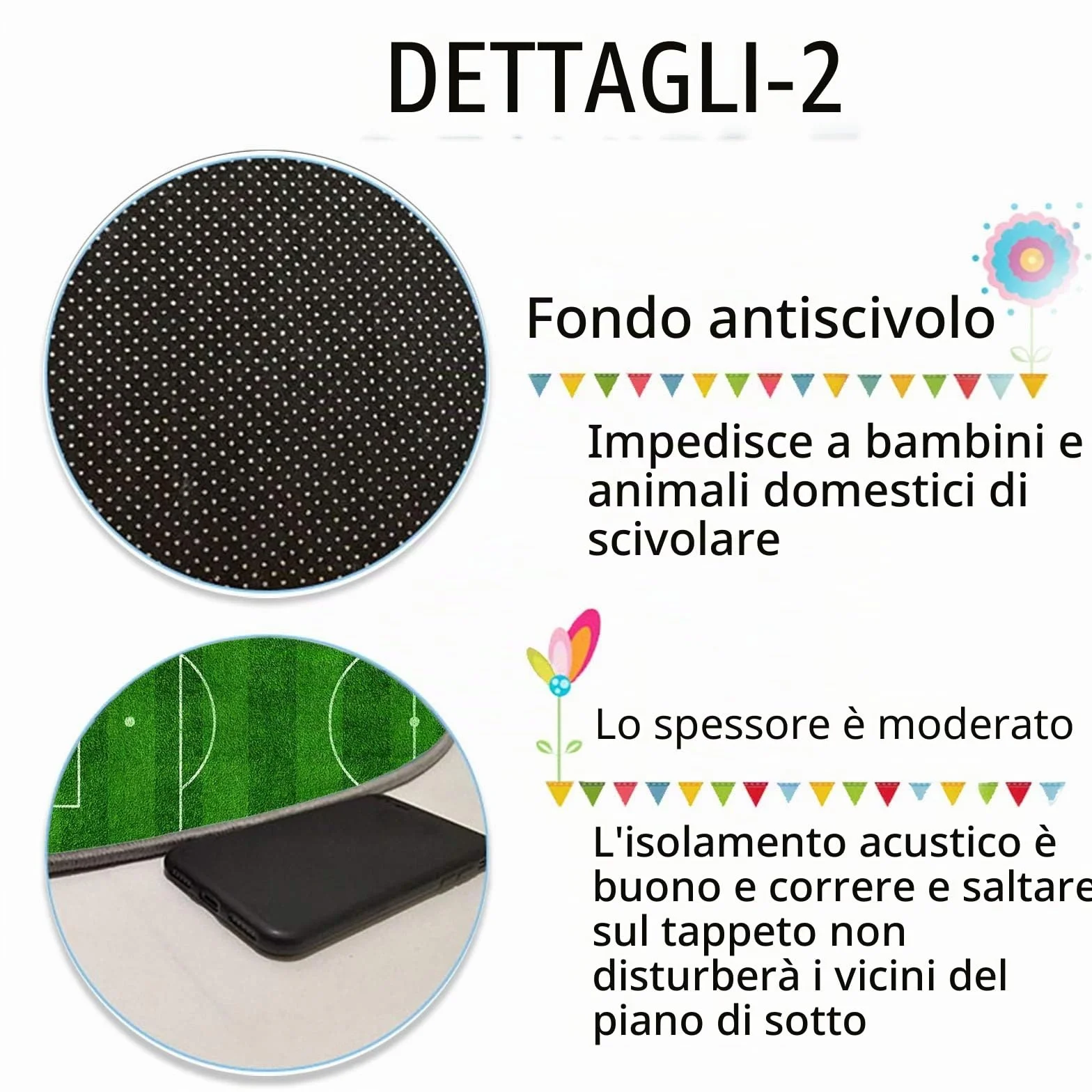 Tappeto da campo da calcio, Funs Home Decor Tappetino da gioco per ragazzi Ragazze Sport Theme Room Green 80×120cm