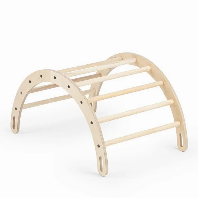 Mamatoyz 18ARC Arco Montessori dondolo e arrampicata, arco montessoriano per bambini 1 anno, arrampicata per bambini, arco da arrampicata, arco a dondolo in legno naturale multistrato di betulla