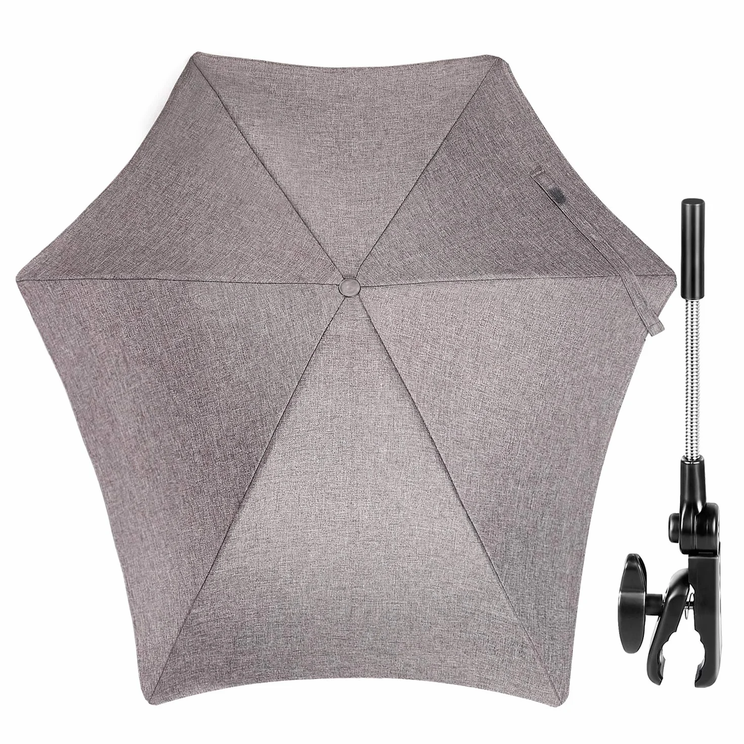 ZjRight Ombrellone per Passeggino 70cm 50+ UV Universale Protezione Solare Grigio Chiaro
