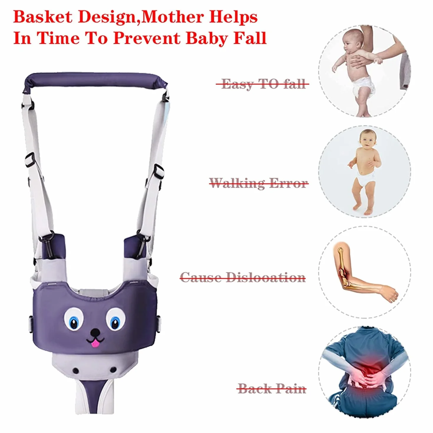 IULONEE Baby Walking Helper Regolabile Toddler Assistant Imparare Camminare Cintura Passeggio Redini Imbracatura Sicurezza Grigio