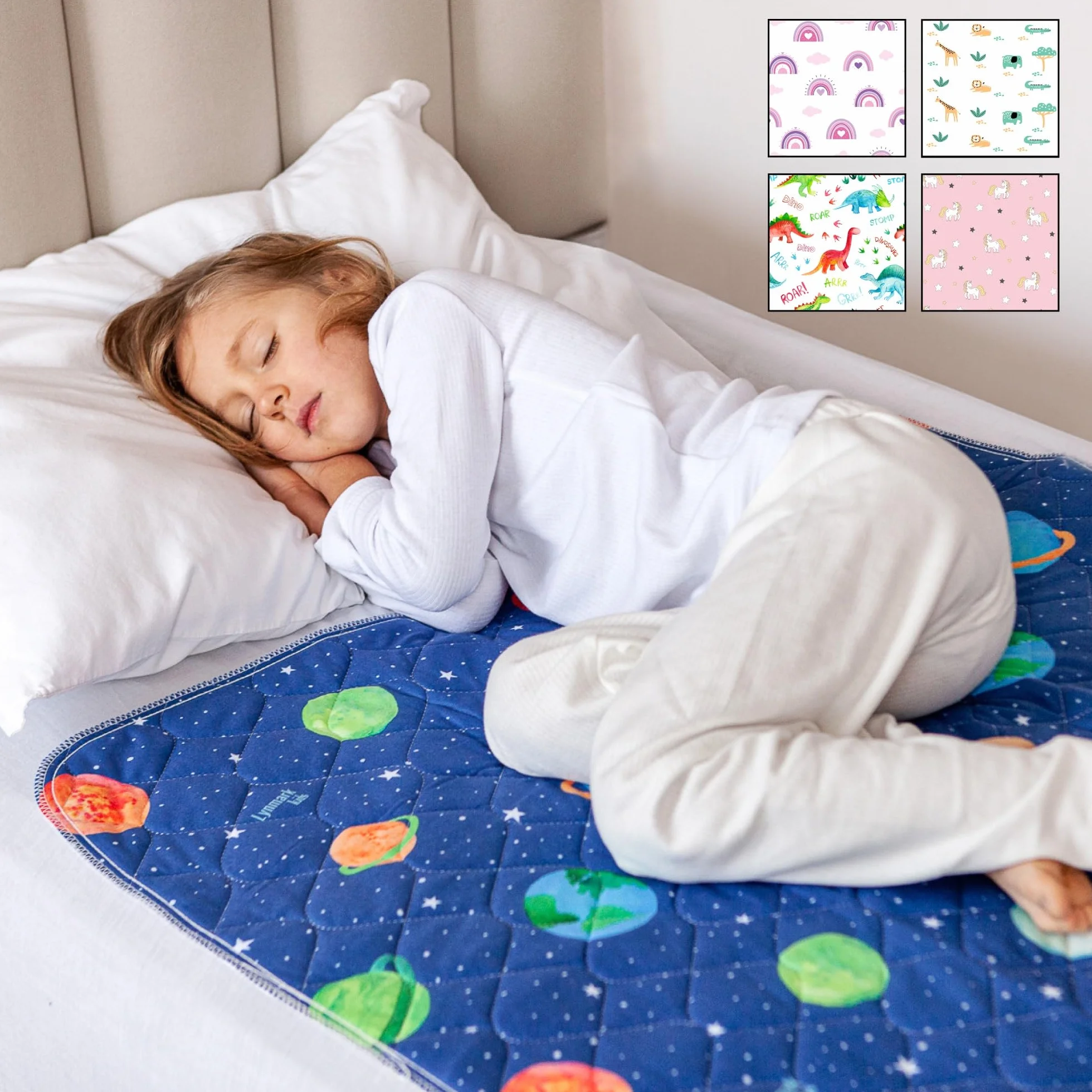 Materassino impermeabile antiscivolo per bambini 90 x 85 cm assorbe 2000 ml