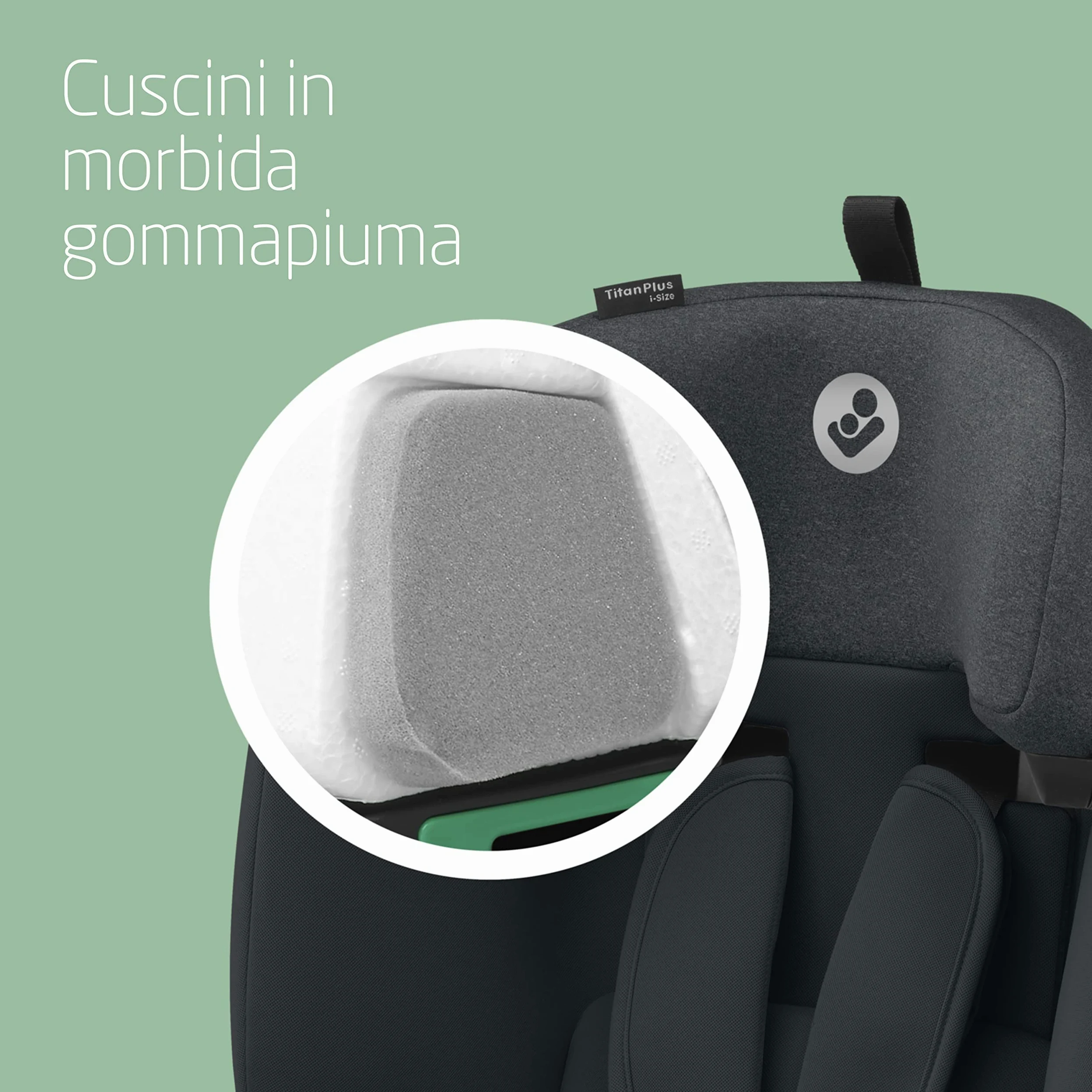 Maxi-Cosi Titan Plus i-Size, Seggiolino Auto ISOFIX, 15 Mesi - 12 Anni (76 - 150 cm), Reclinabile in 4 Posizioni, Regolabile in Altezza, Side Impact Protection G-CELL, per Bambini, Authentic Graphite