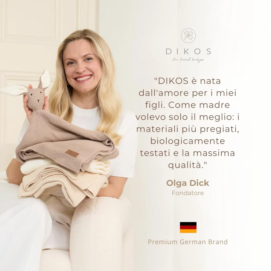 Set 4 Pezzi Mussola Neonato 100% Cotone Biologico GOTS 64x64cm DIKOS