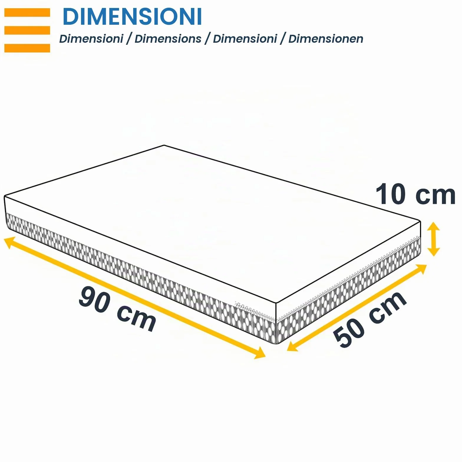 PEKITAS Materasso Culla 50 x 90 cm spessore 10 cm ibrido reversibile doppio lato fodera rimovibile lavabile durezza stabile traspirante anti-annegamento baby neonato