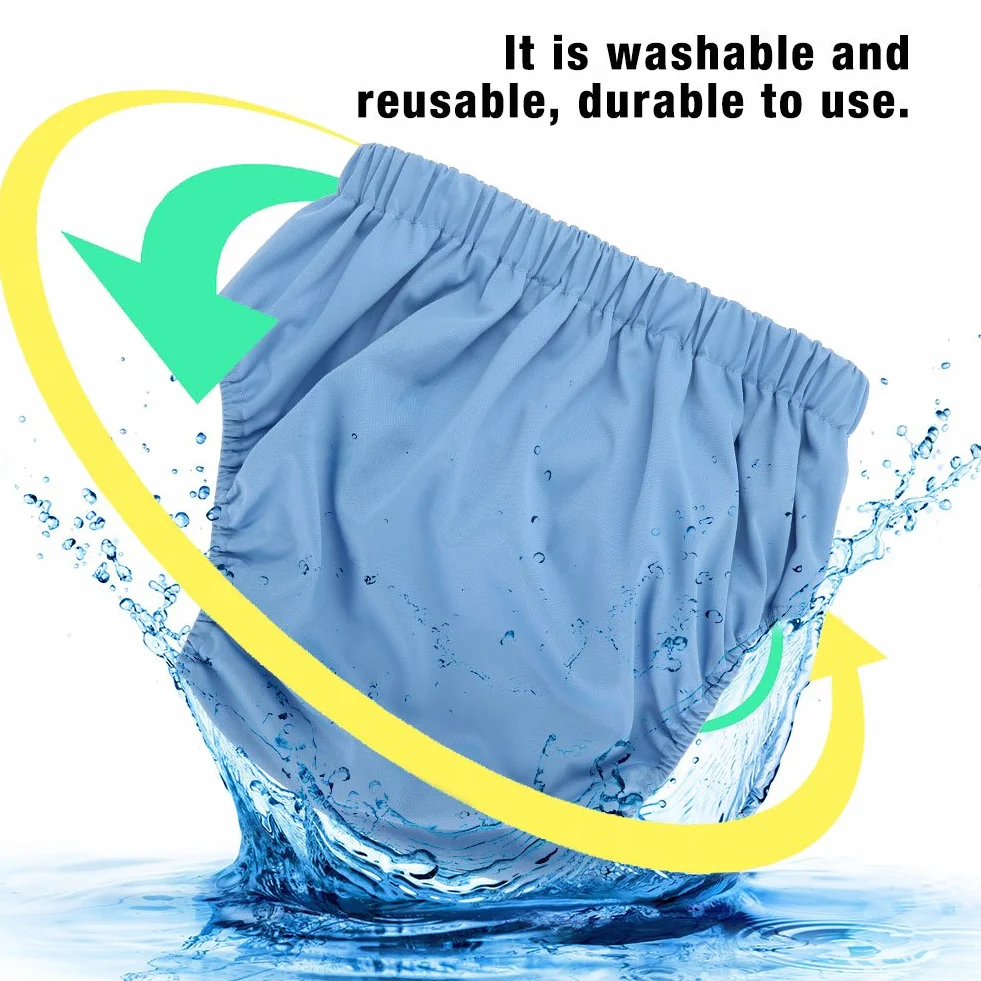 Pannolino in tessuto adulto impermeabile riutilizzabile 4 colori protezione incontinenza