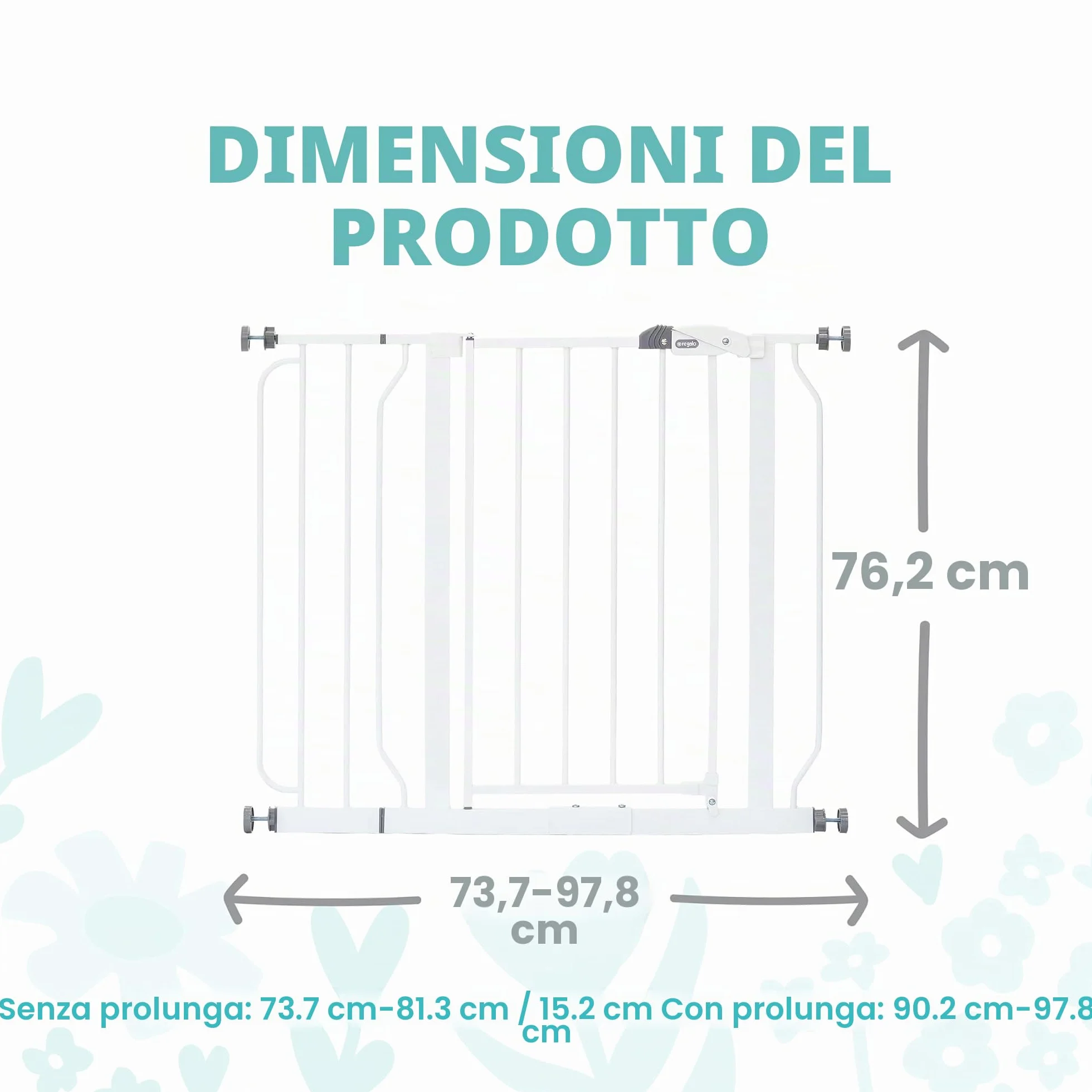Regalo Cancello Walk Thru Easy Step, bianco, 29-37,5" larghezza, 30" altezza