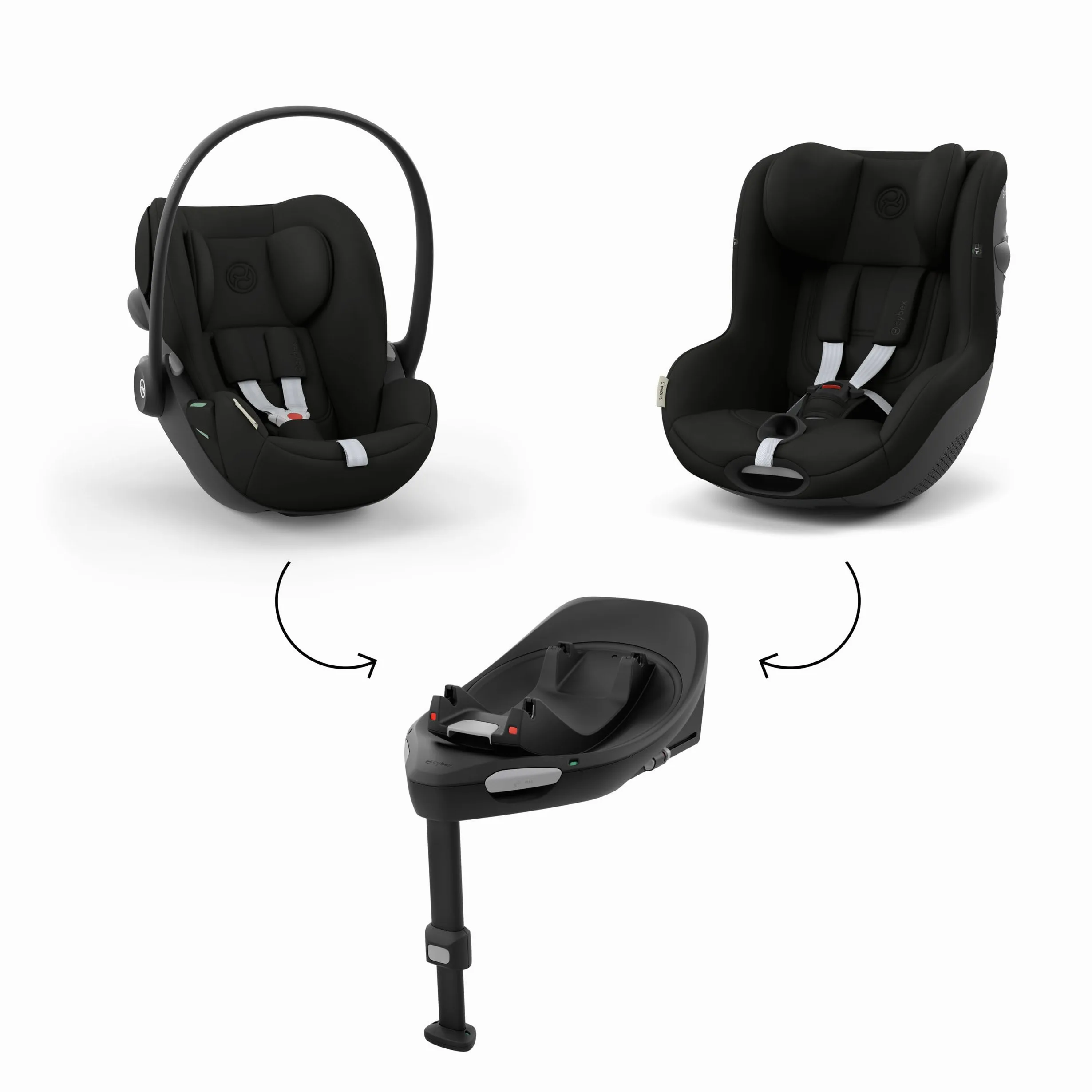 CYBEX Gold Seggiolino auto Cloud G i-Size Comfort, Incl. riduttore per neonati, Dalla nascita a circa 24 mesi, Per bambini da 40 cm a 87 cm, Max. 13 kg, Magic Black