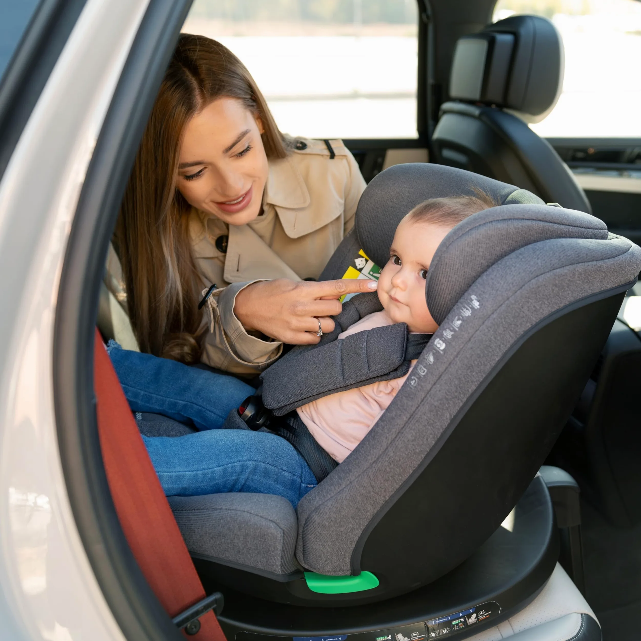 KikkaBoo Seggiolino Auto 0-36 kg i-SECURE, Gruppo 0 1 2 3, ISOFIX, i-Size, Rotante a 360º, 40-150 cm, Da 0 a 12 Anni, 12 Posizioni Poggiatesta, Grigio chiaro