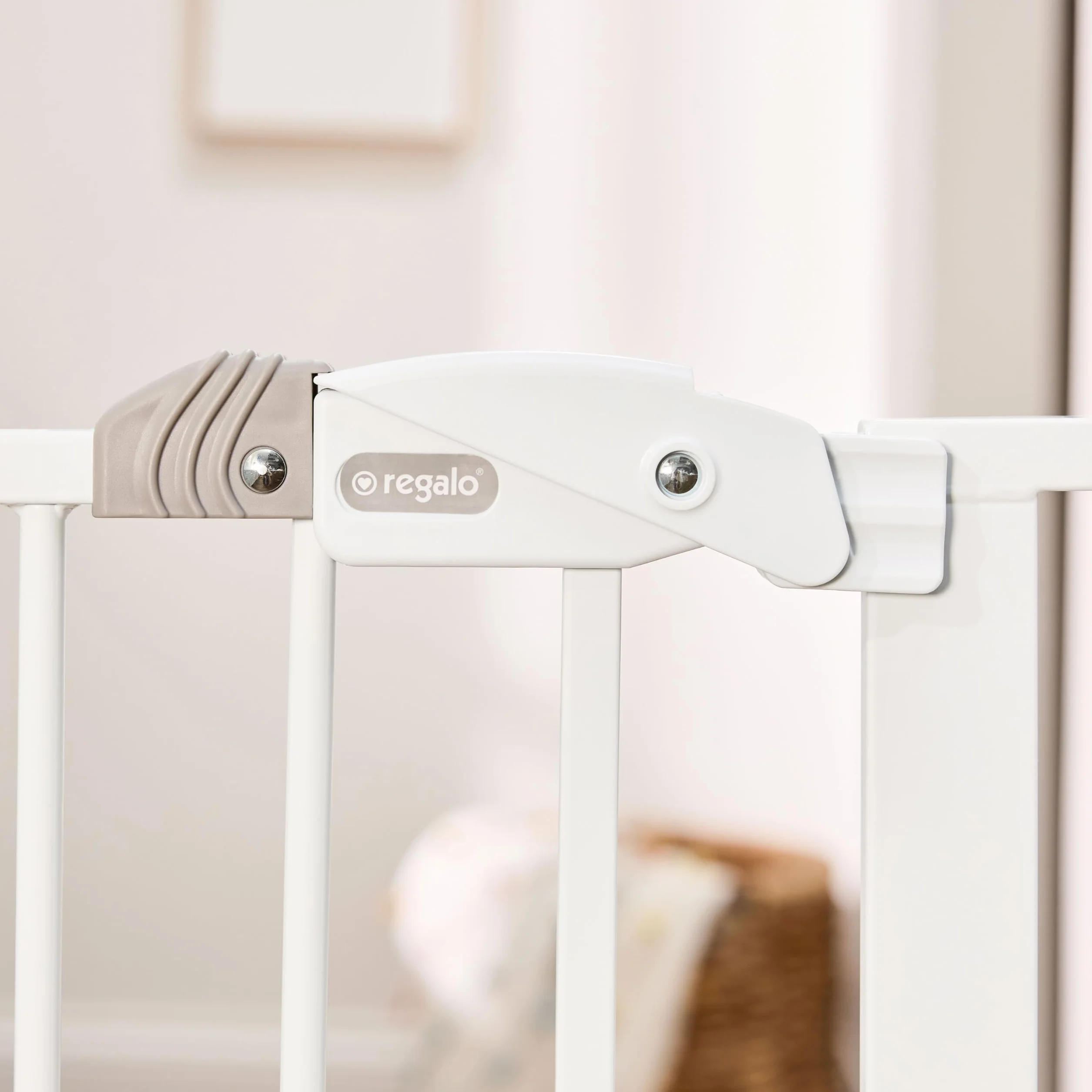 Regalo Safety Extra Tall Baby Gate 91.4cm for Doorways Stairs, Fits Openings 73.6-90cm, Pressure Mounted