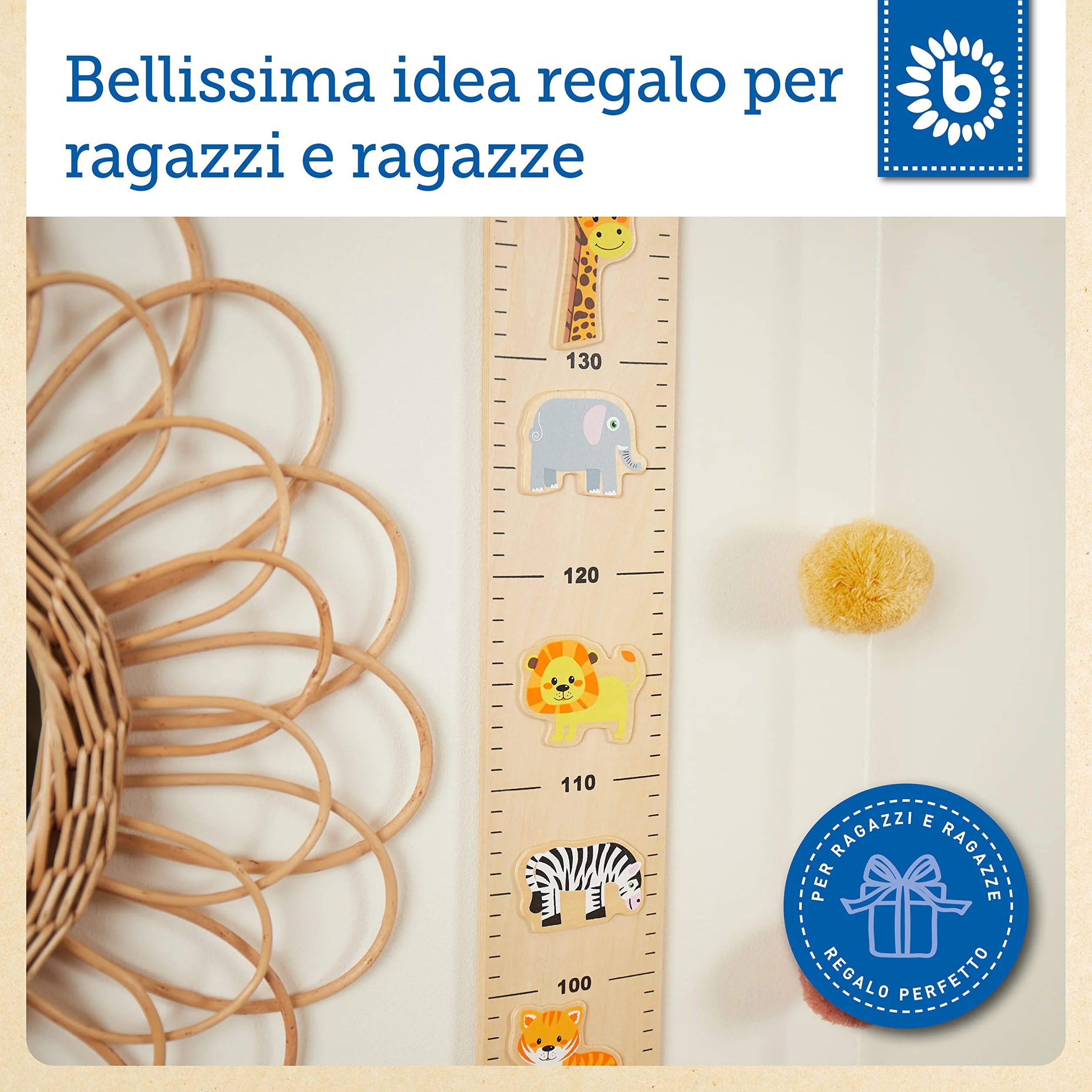 Bieco metro da parete per bambini legno