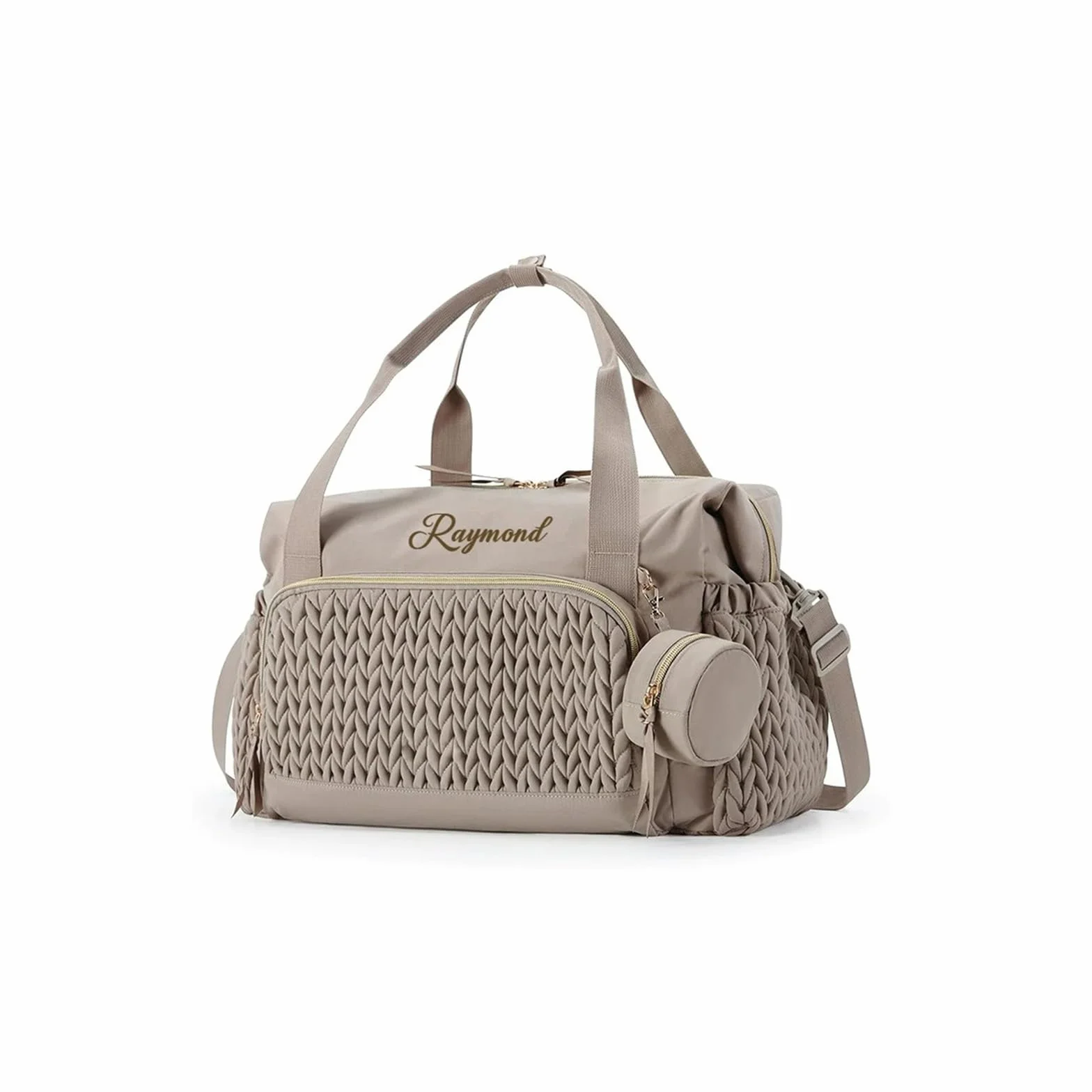 Nome personalizzato Borsa per pannolini mamma Organizzatore Passeggino Grande Capacità Tasca Isolata Fasciatoio