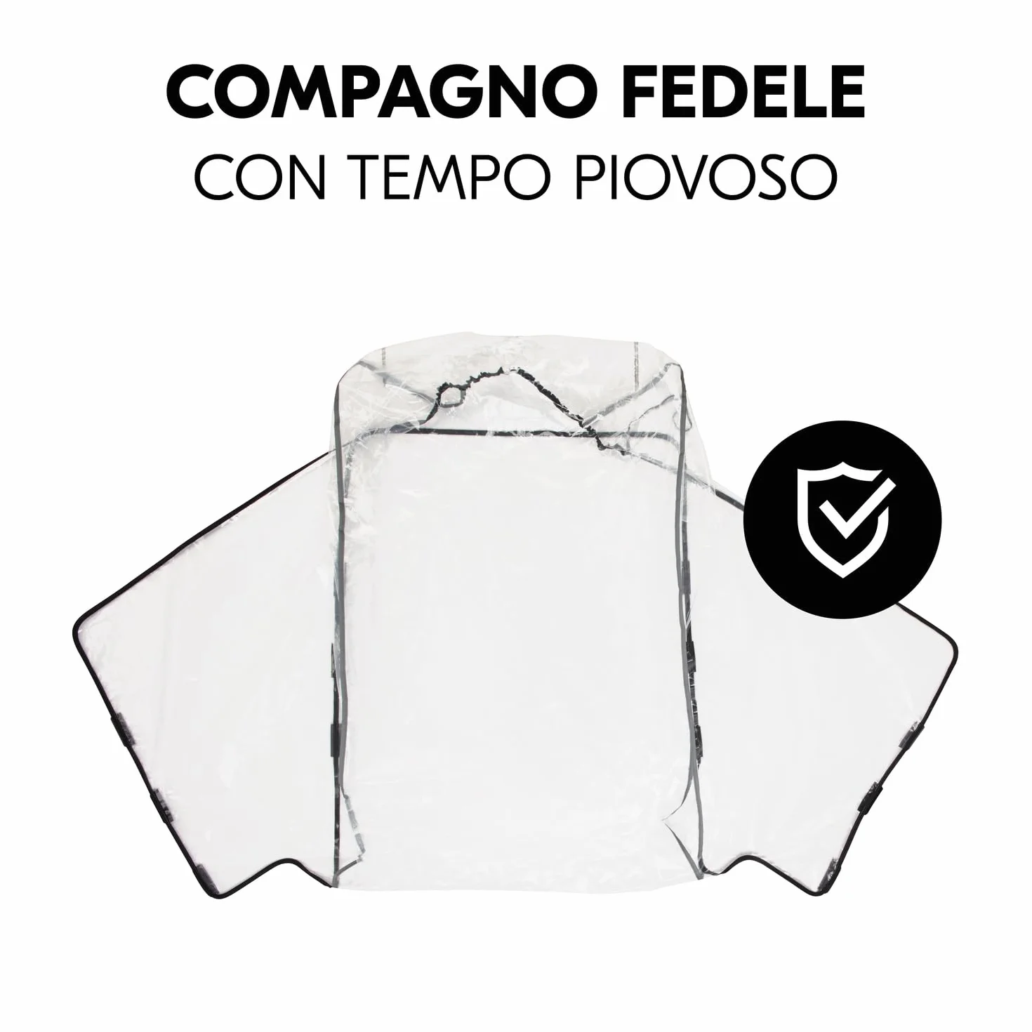 Hauck Bike N Walk Duo Parapioggia per Rimorchio Bici Bambini 67x64x100 cm Copertura Antipioggia Trasparente