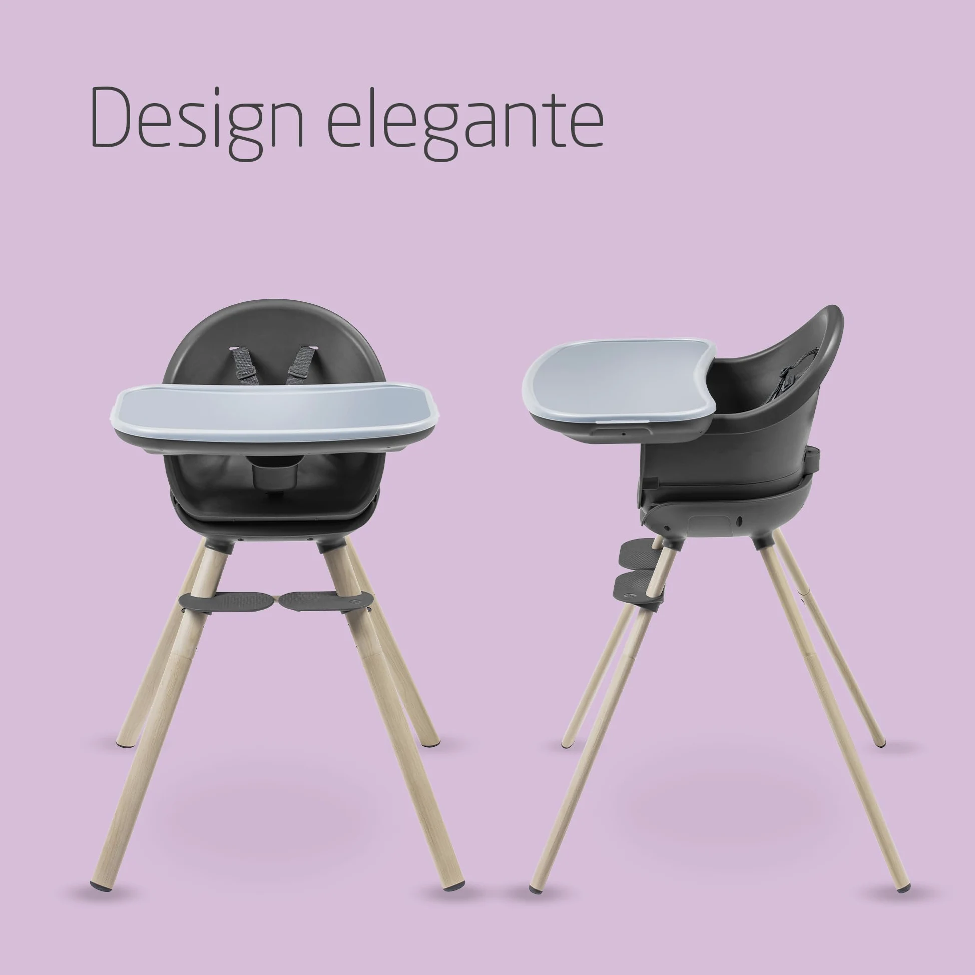 Maxi-Cosi Moa Seggiolone Pappa Evolutivo, 6 Mesi-7 Anni, 0-25 kg, Seggiolone Pappa Bimbi Regolabile, Si Trasforma in Alzasedia, Sgabello e Tavolino con Sedia, Colore Beyond Graphite