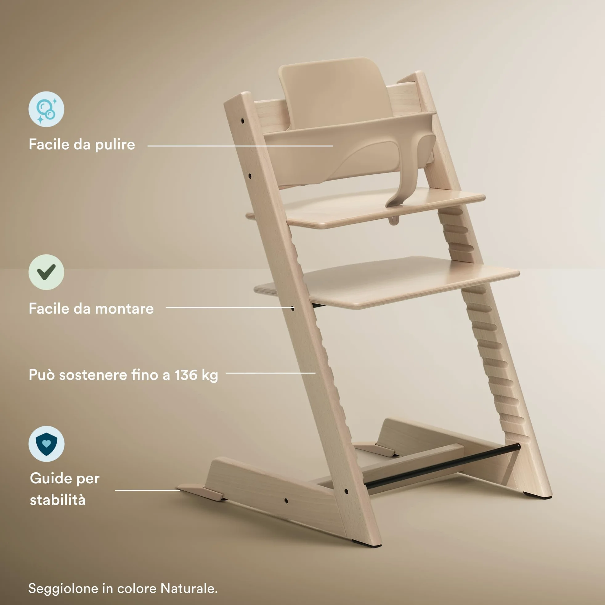 Seggiolone Stokke Tripp Trapp (Glacier Green) Con Vassoio (Bianco) - Include Sedia, Baby Set 2 per Bambini Da 6 a 36 Mesi - Regolabile e Facile Da Pulire