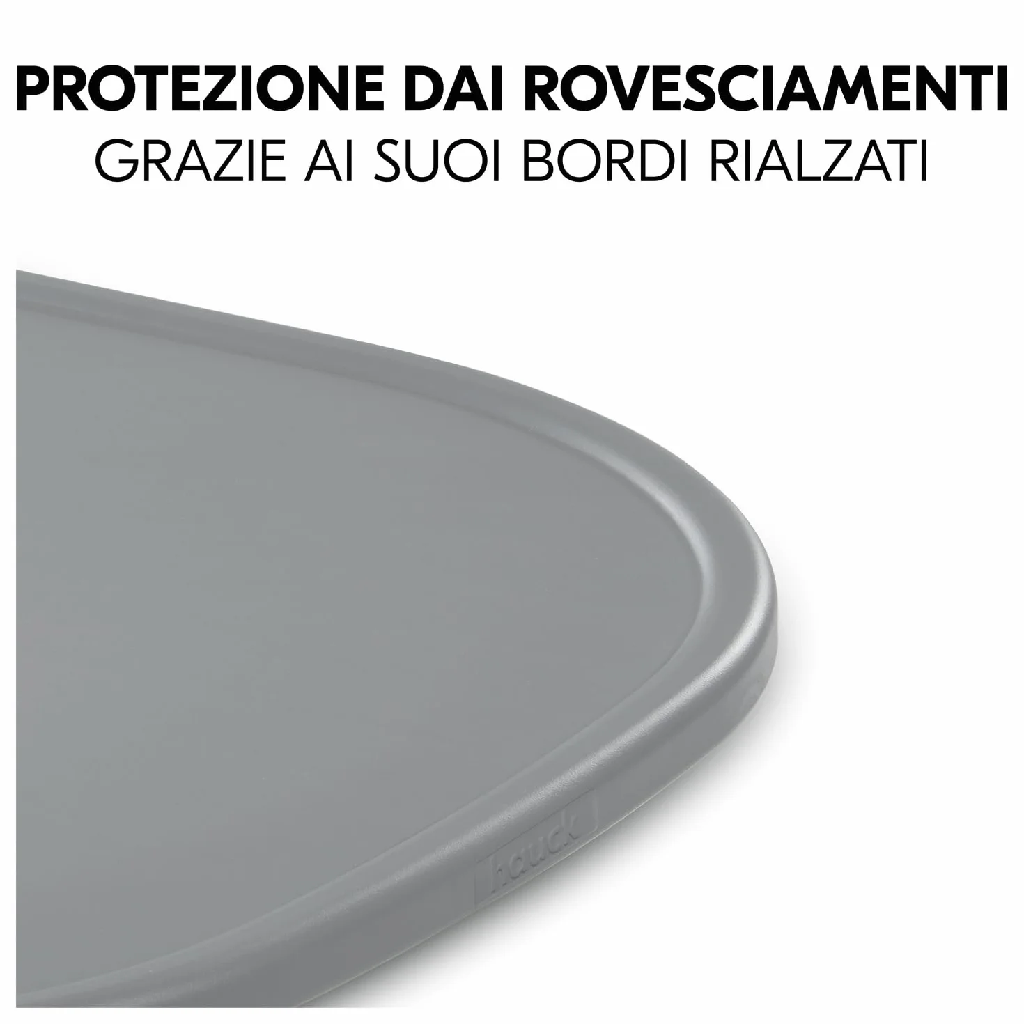 Hauck Alpha Click Tray Tacna Bambini Materiale Riciclato GRS Grigio per Seggiolone Legno Alpha+ Beta+